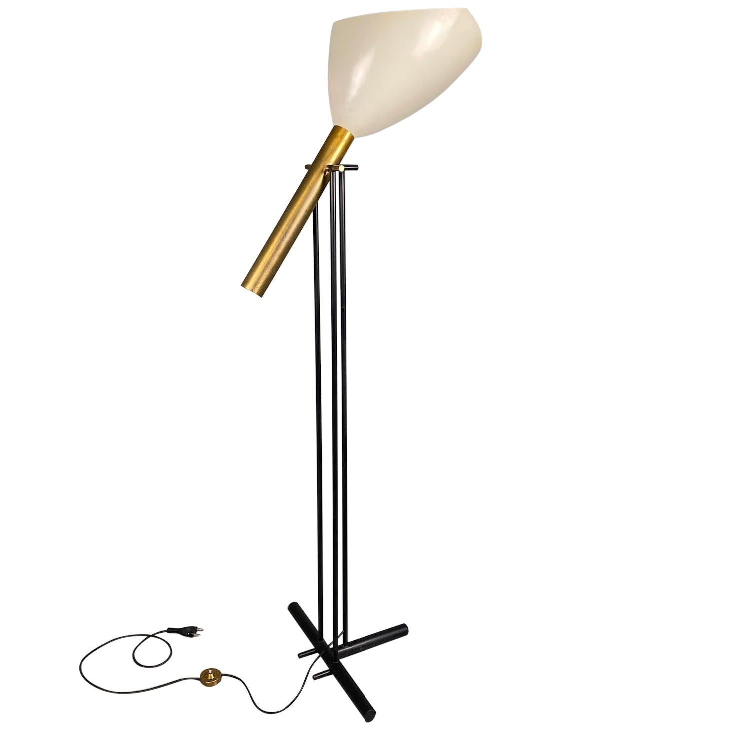 Rare Brass Floor Lamp Arredoluce Angelo Lelii Model 12627, Italian, 1950s