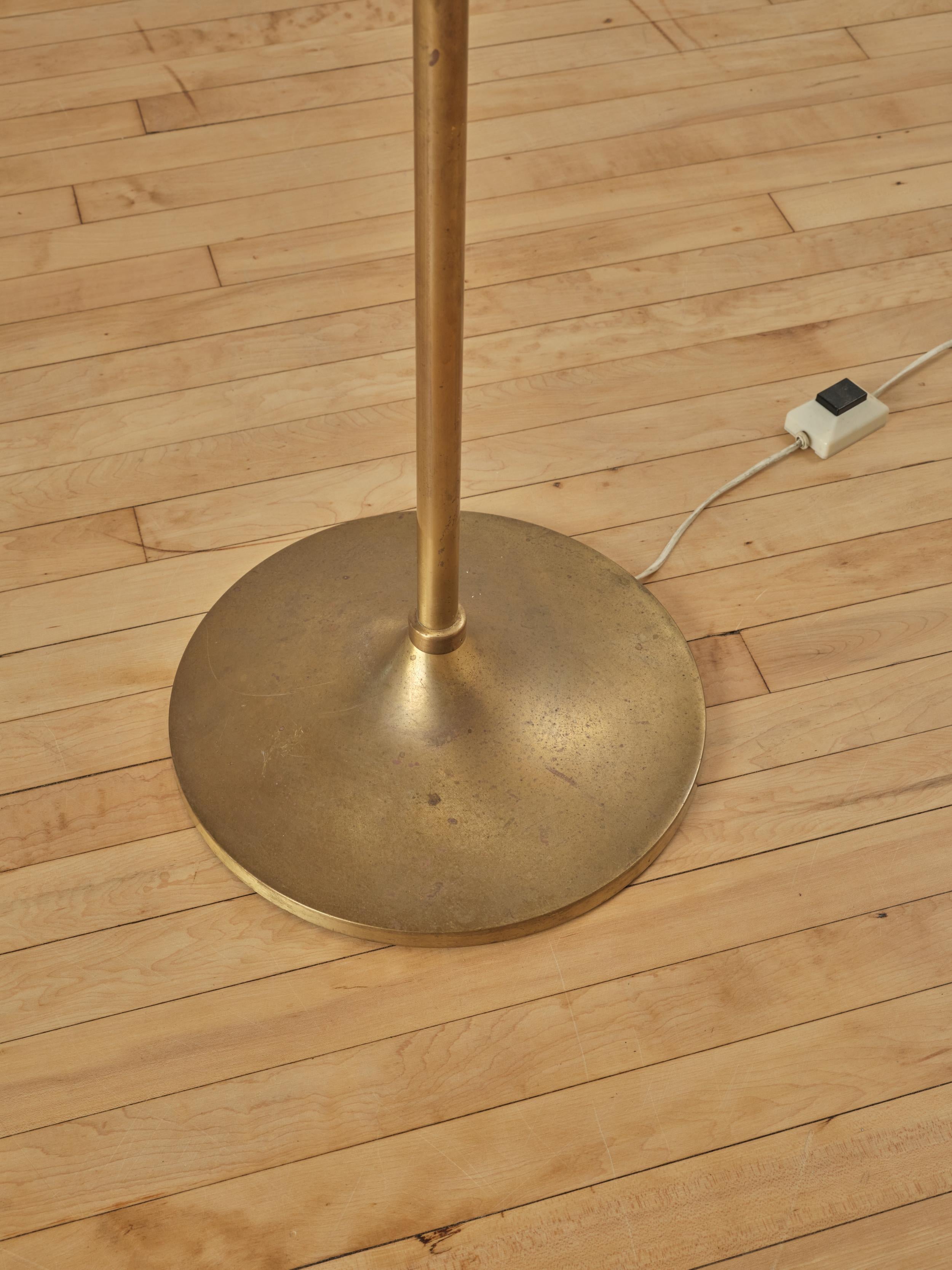 20th Century Rare Brass Floor Lamp by Kai Ruokonen for Orno OY For Sale