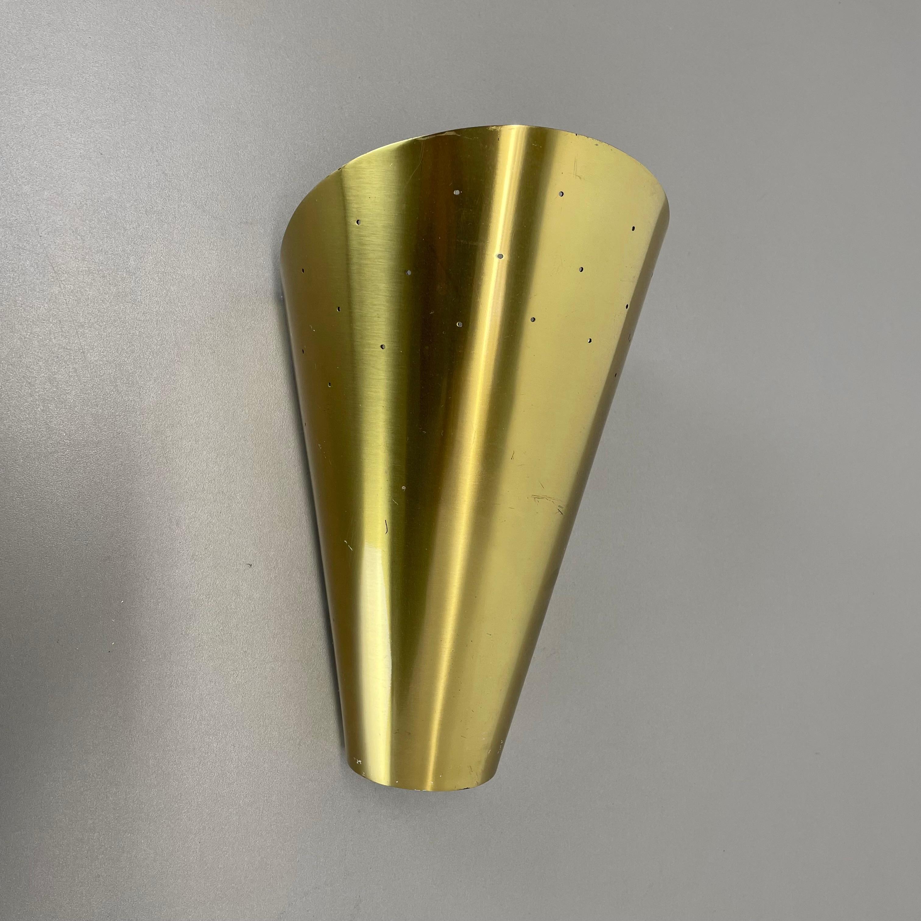 Mid-Century Modern rare  Brass hole pattern Stilnovo Style Theatre Wall Ceiling Light, Italy 1950s For Sale