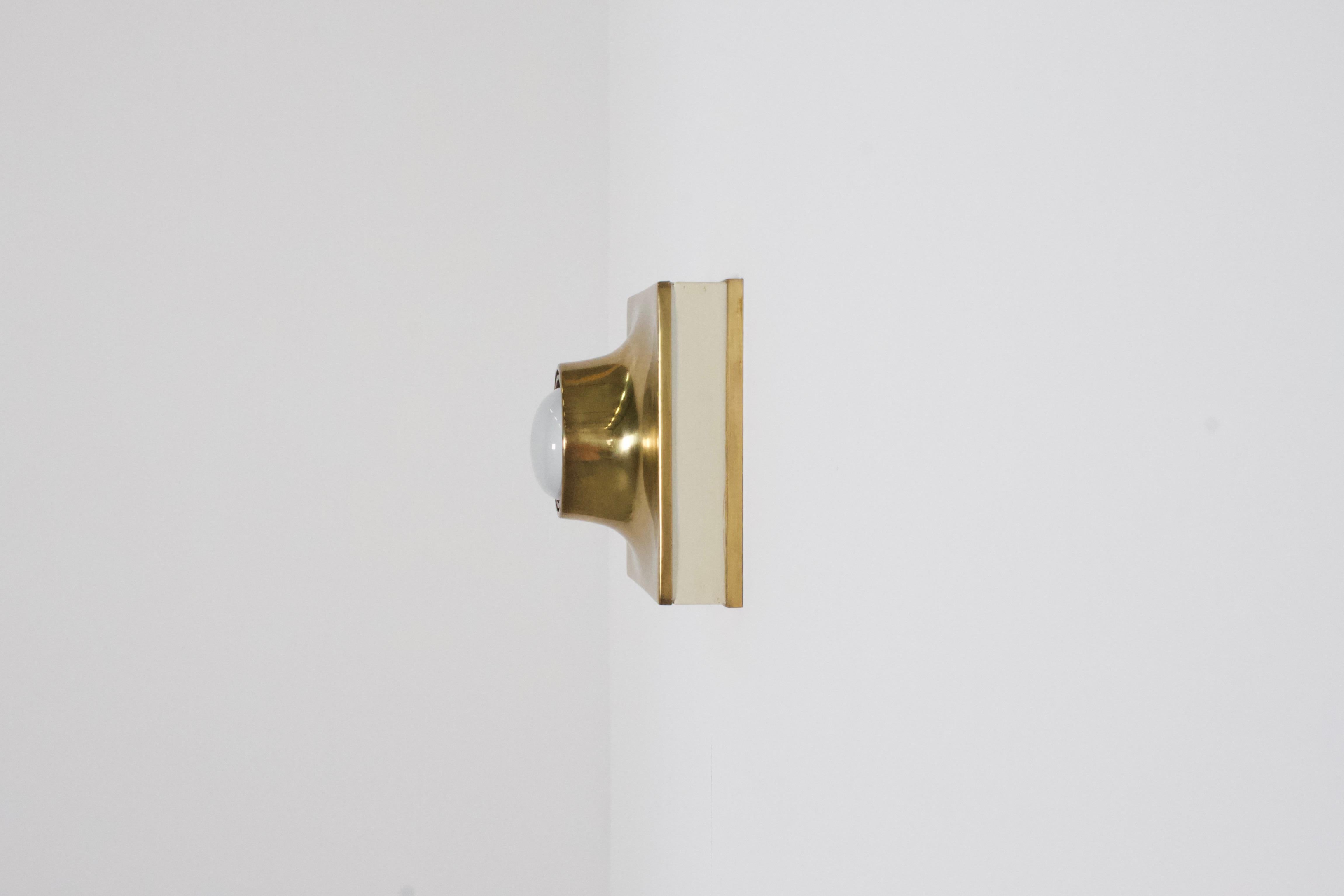 20th Century Rare brass Italian Flush Mount / Sconce, 1970s