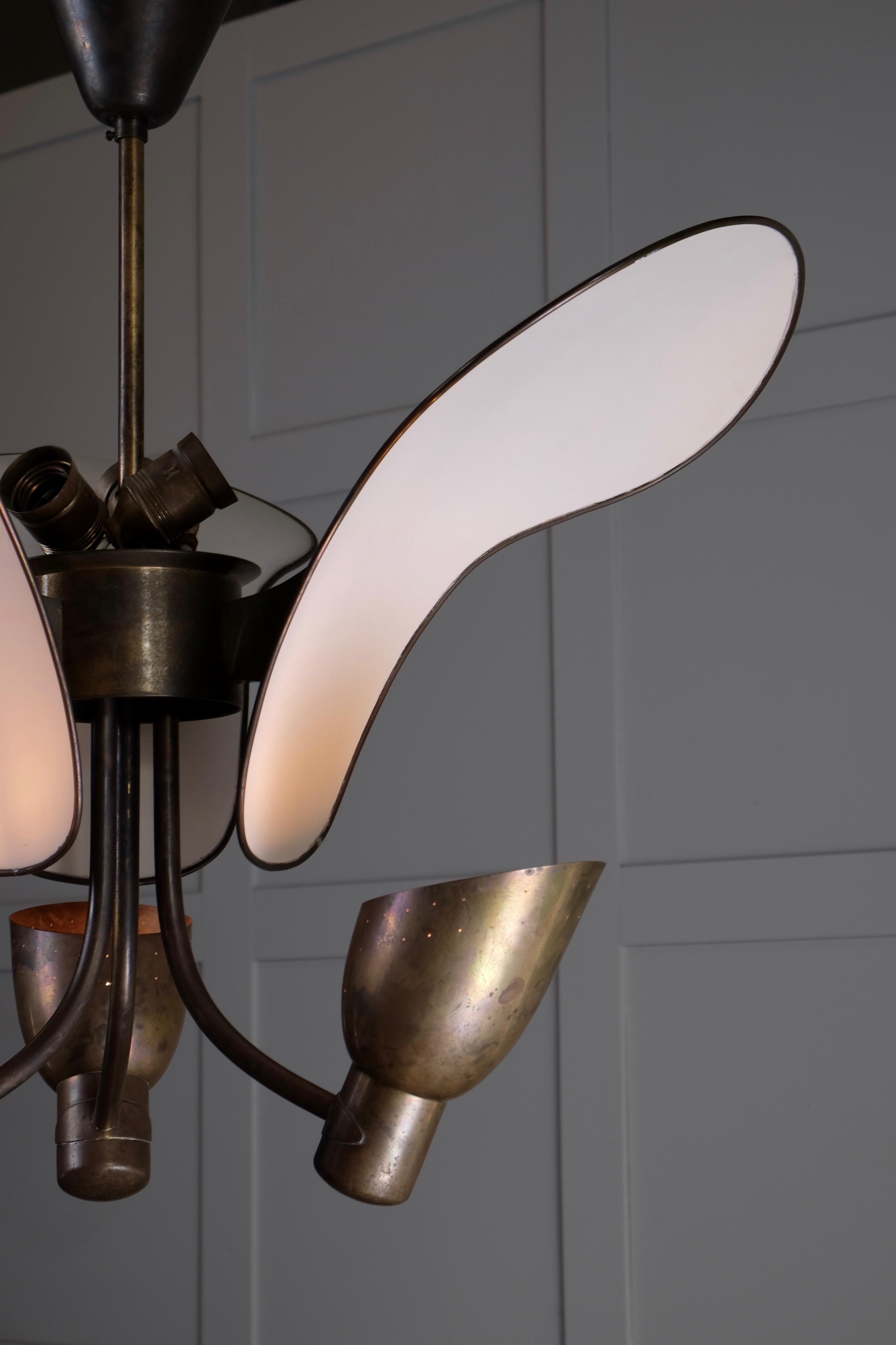 Rare Brass Light by Carl-Axel Acking, 1940s In Good Condition For Sale In Stockholm, SE