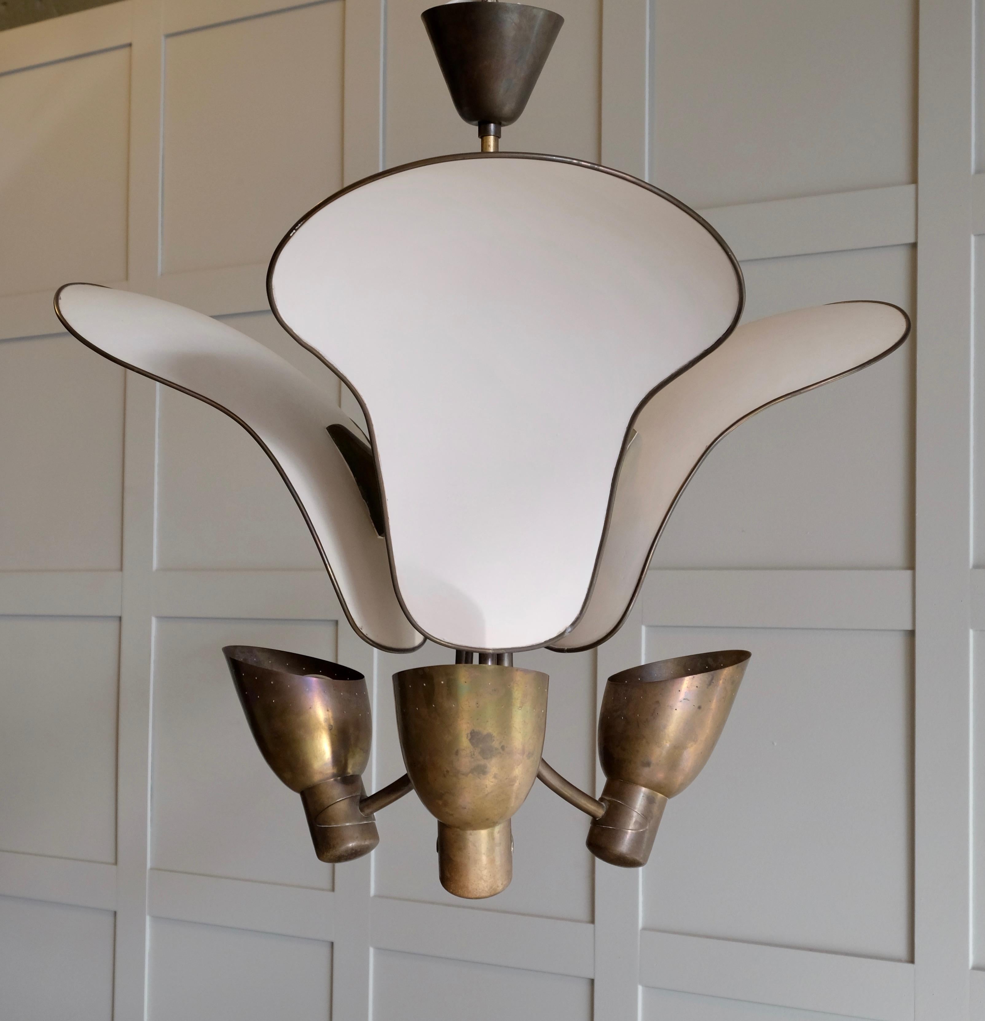 Mid-20th Century Rare Brass Light by Carl-Axel Acking, 1940s For Sale