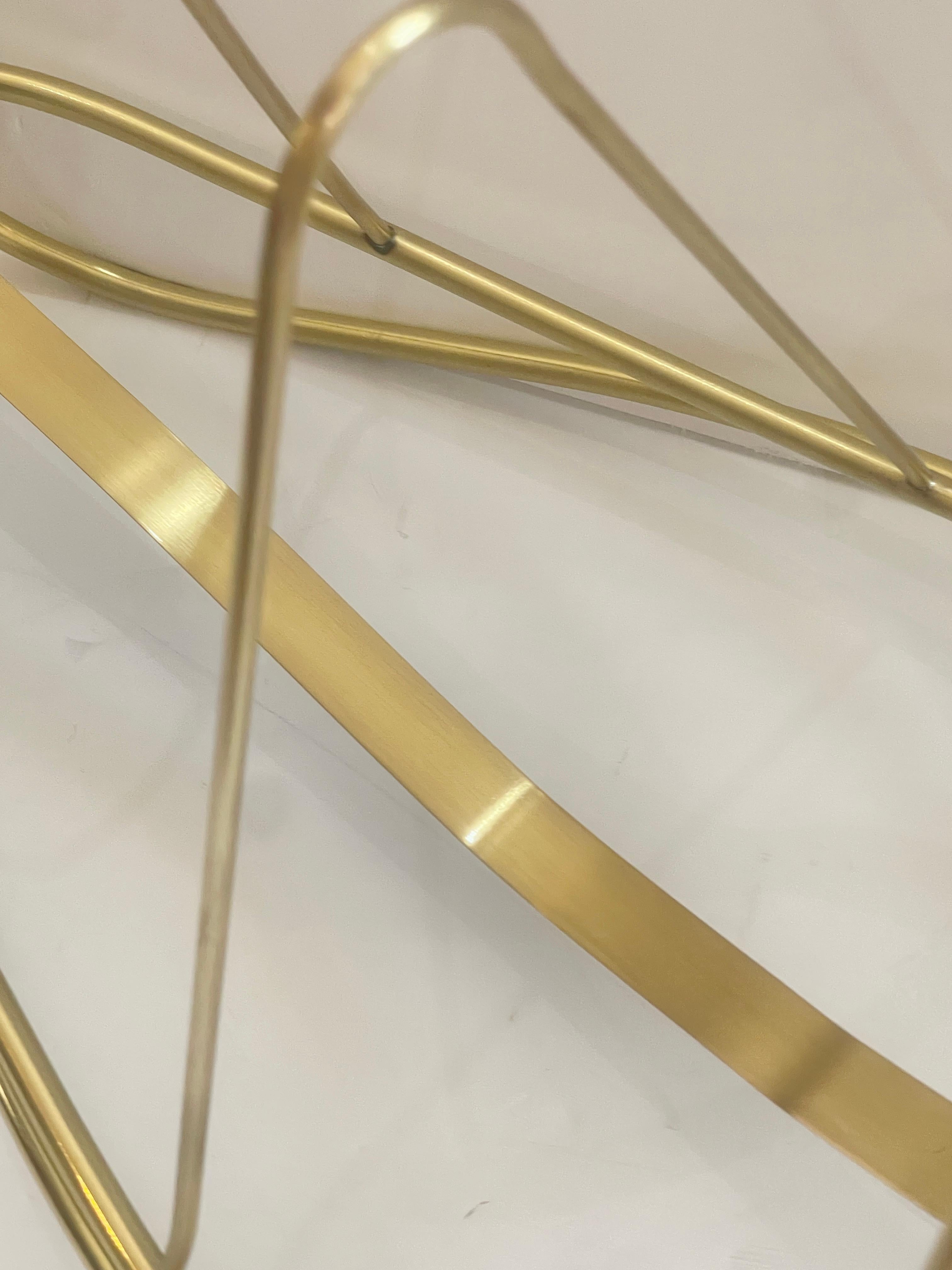 Rare Brass Low Swan Magazine Rack Attributed to Maison Jansen, Paris For Sale 8