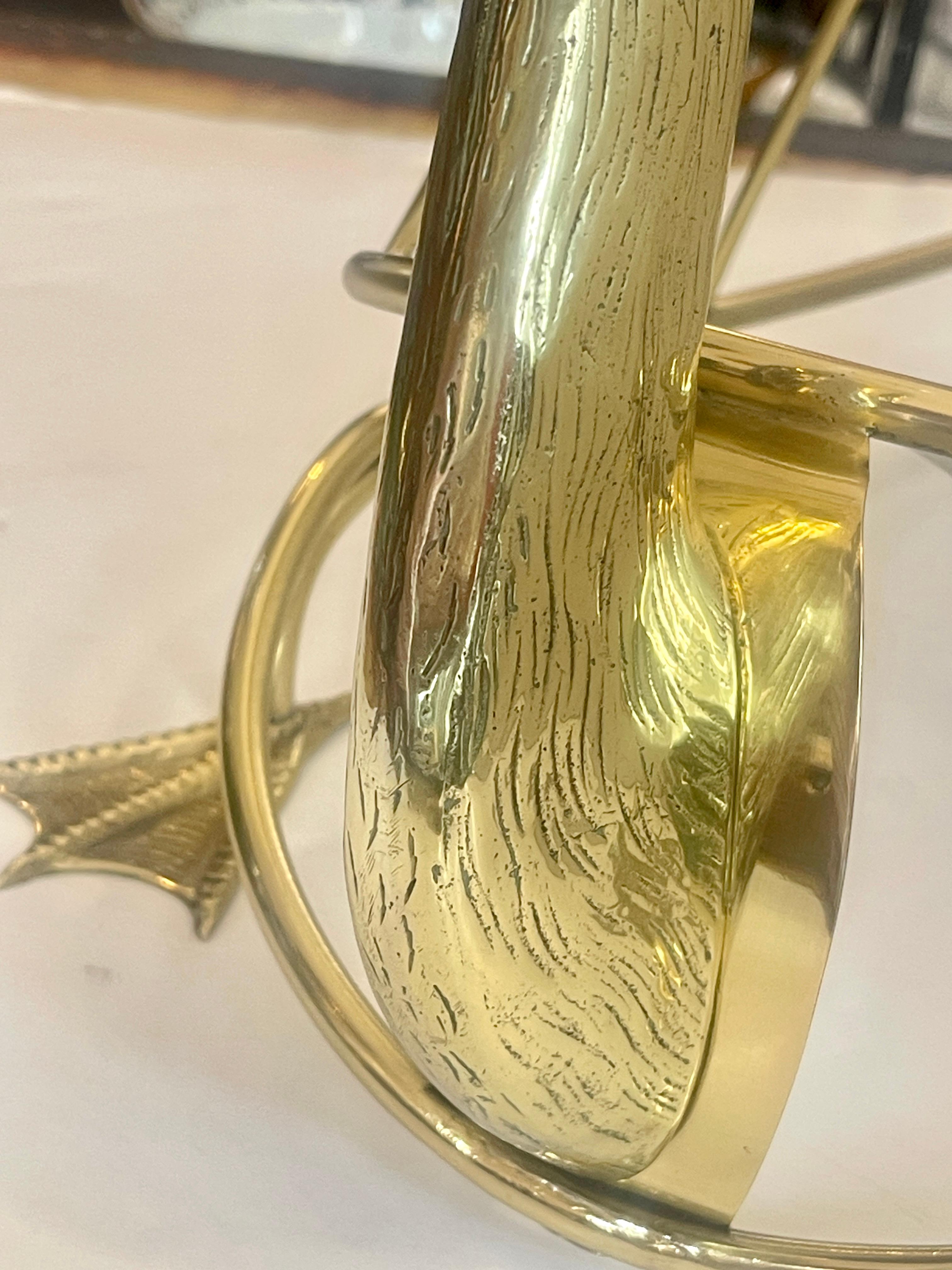 Rare Brass Low Swan Magazine Rack Attributed to Maison Jansen, Paris For Sale 9