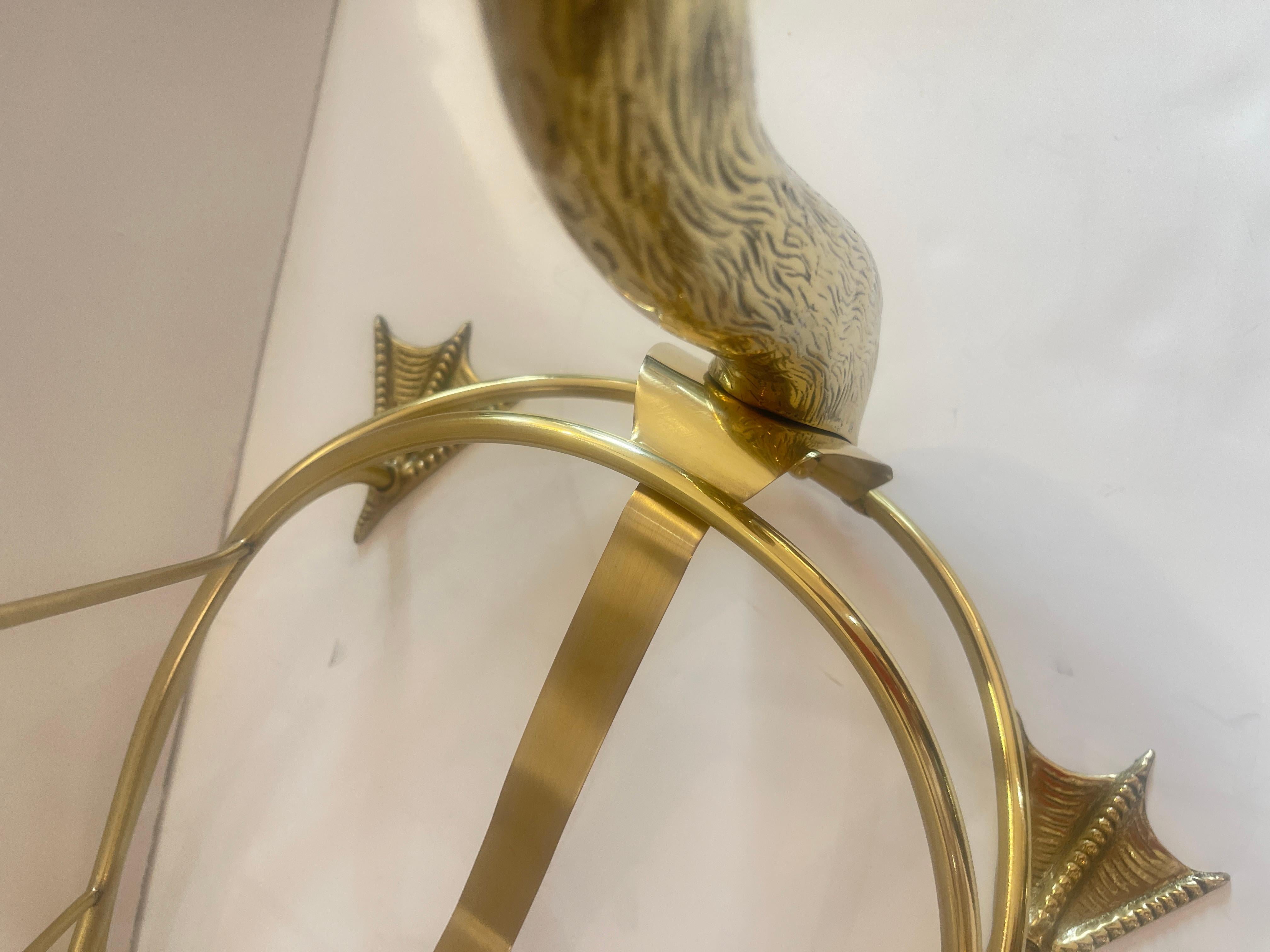 Rare Brass Low Swan Magazine Rack Attributed to Maison Jansen, Paris For Sale 10
