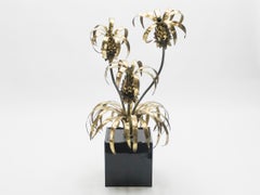 Rare Brass Maison Jansen Pineapple Floor Lamps, 1970s