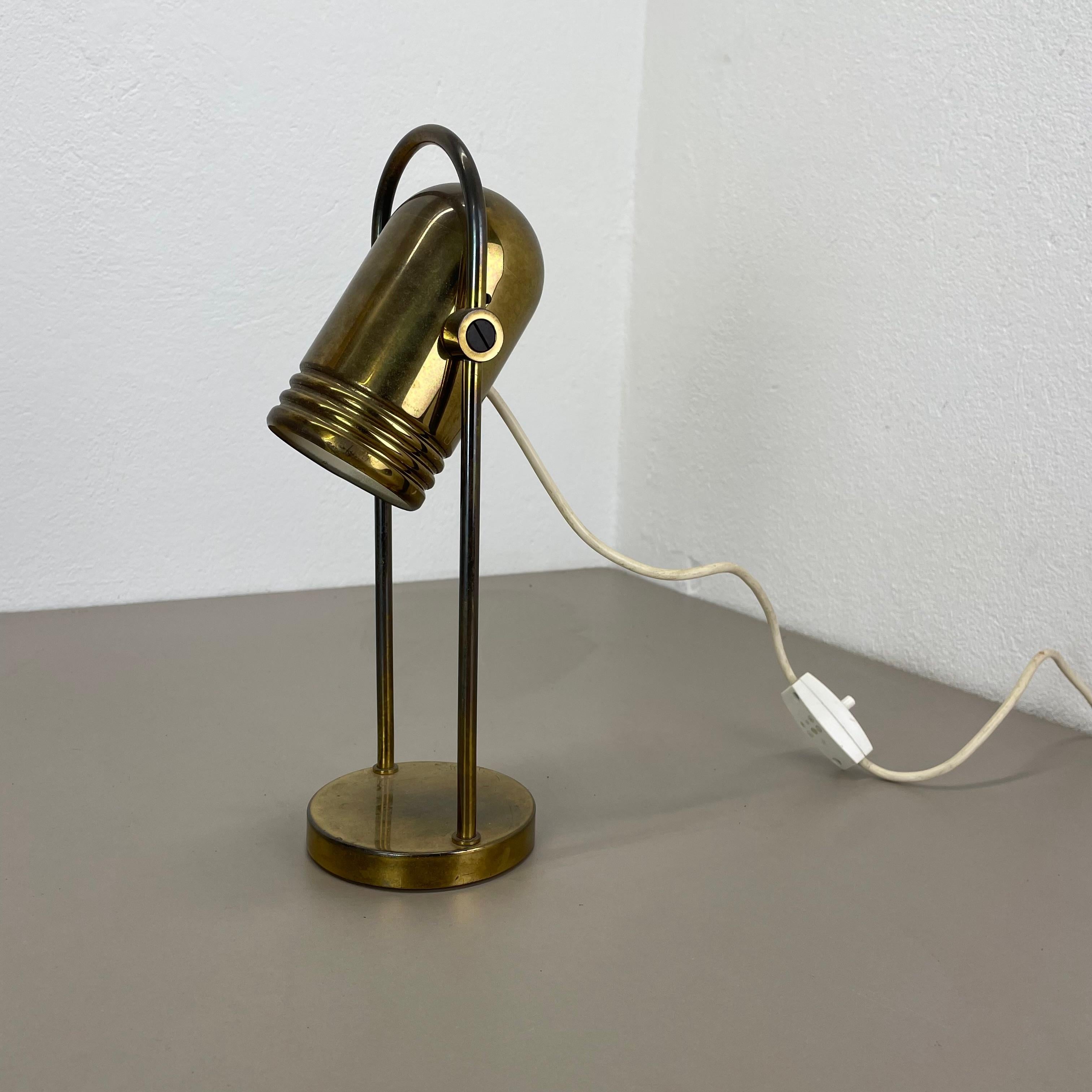 rare brass Metal Table Light by Rolf Krüger for Heinz Neuhaus Leuchten, 1970s For Sale 7