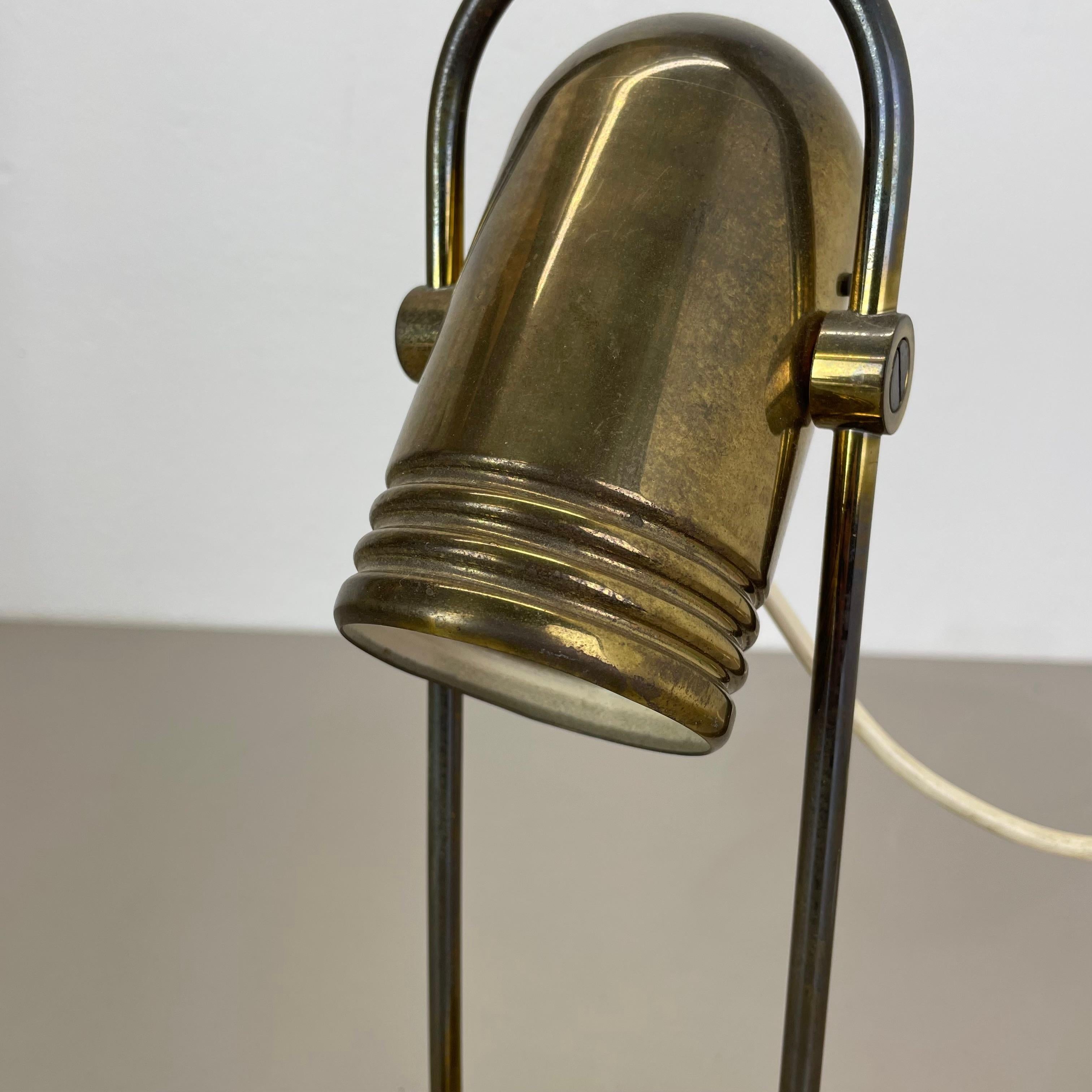 Mid-Century Modern rare brass Metal Table Light by Rolf Krüger for Heinz Neuhaus Leuchten, 1970s For Sale