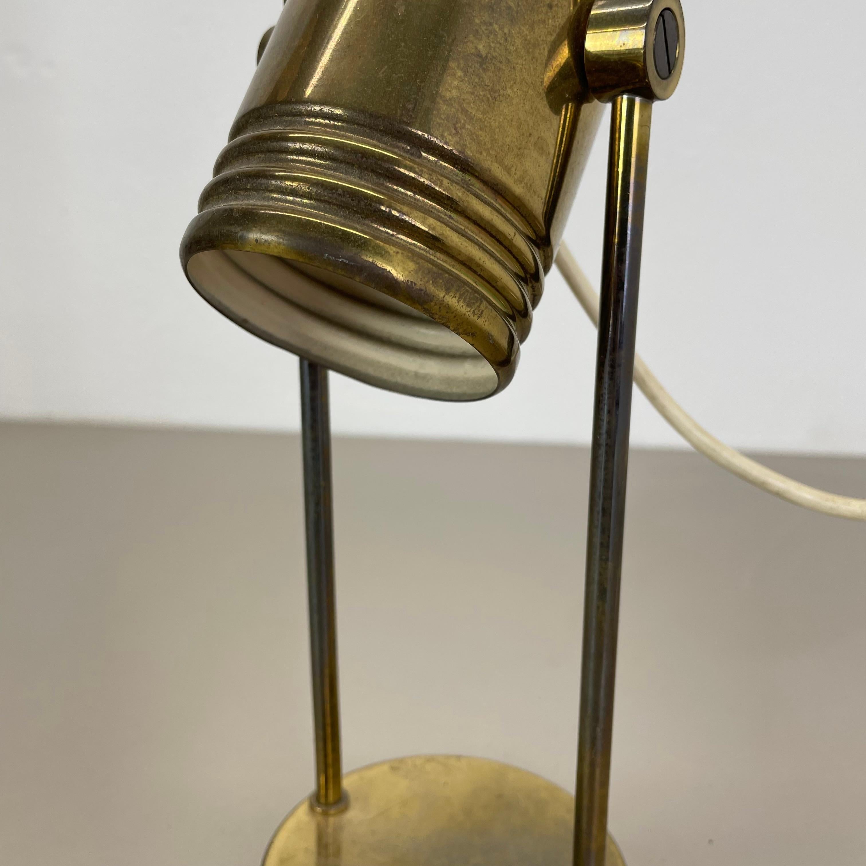 rare brass Metal Table Light by Rolf Krüger for Heinz Neuhaus Leuchten, 1970s For Sale 2