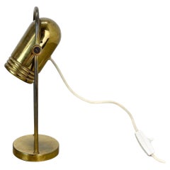 seltene messingfarbene Metall-Tischleuchte von Rolf Krüger für Heinz Neuhaus Leuchten, 1970er Jahre