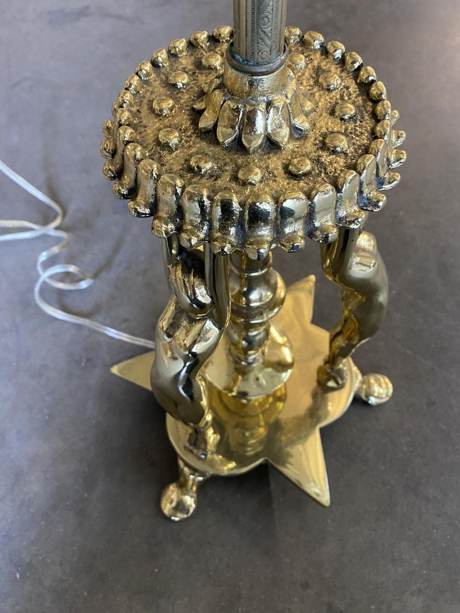 Seltene figurale Art-Déco-Lese-Stehlampe aus Messing mit Aktdarstellungen von Frankart im Angebot 4