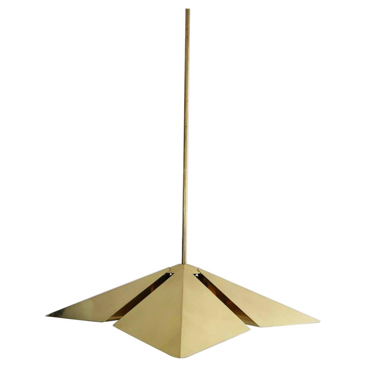 Rare Brass Pendant Lamp by Vereinigte Werkstätten München, Germany, 1970s