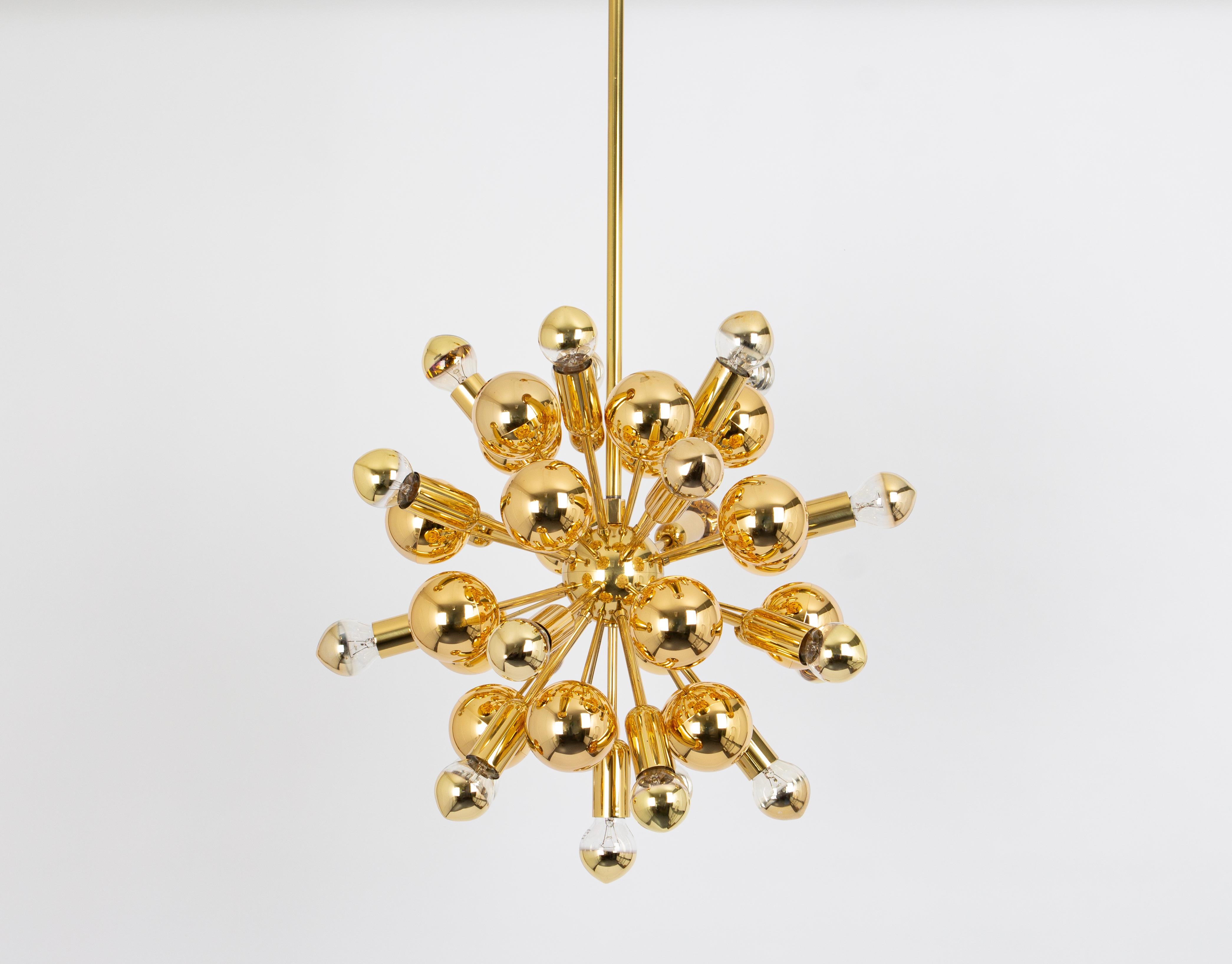 Mid-Century Modern Rare Brass Space Age Sputnik Chandelier by Cosack, Germany, 1970s For Sale