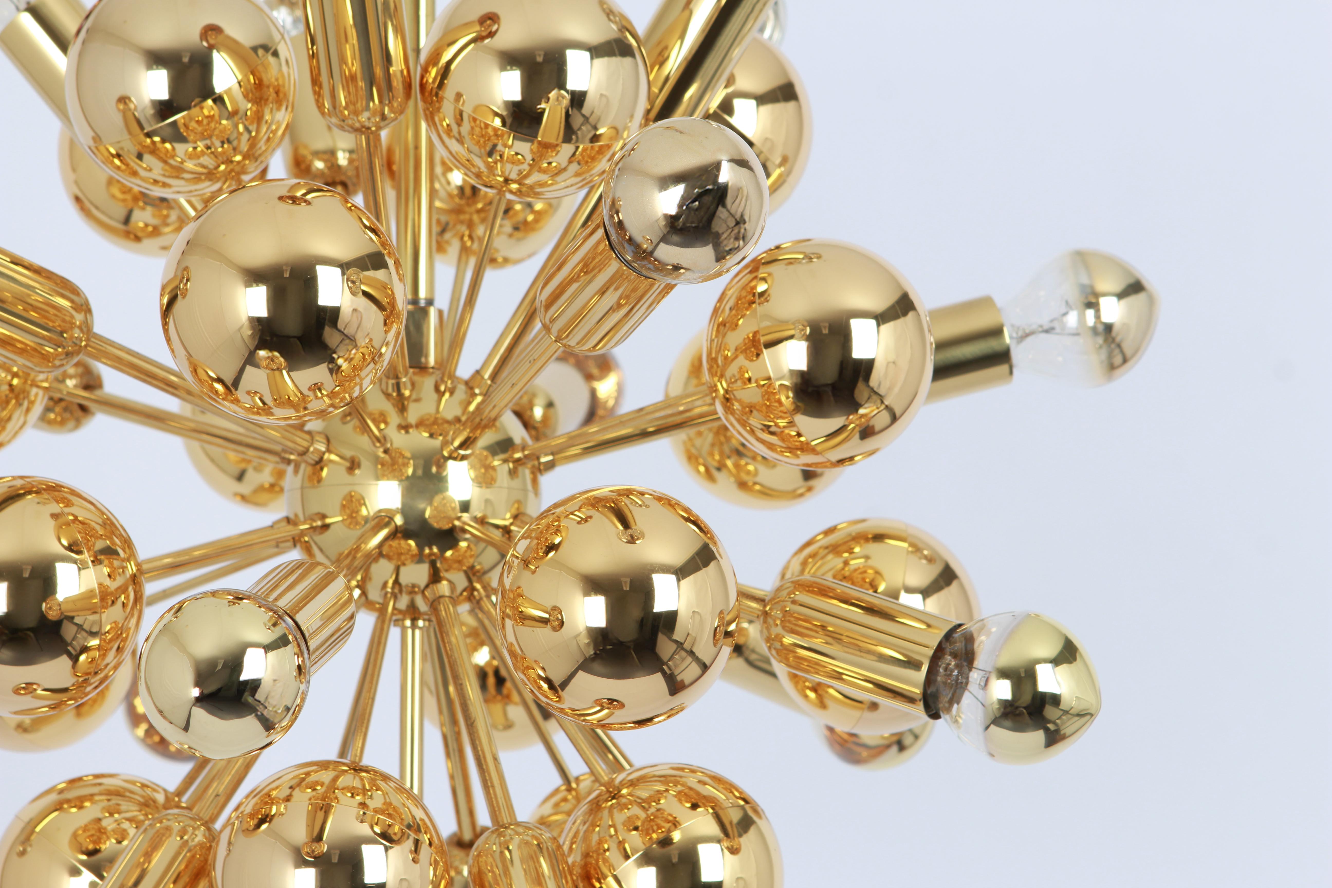 Late 20th Century Rare Brass Space Age Sputnik Chandelier by Cosack, Germany, 1970s For Sale