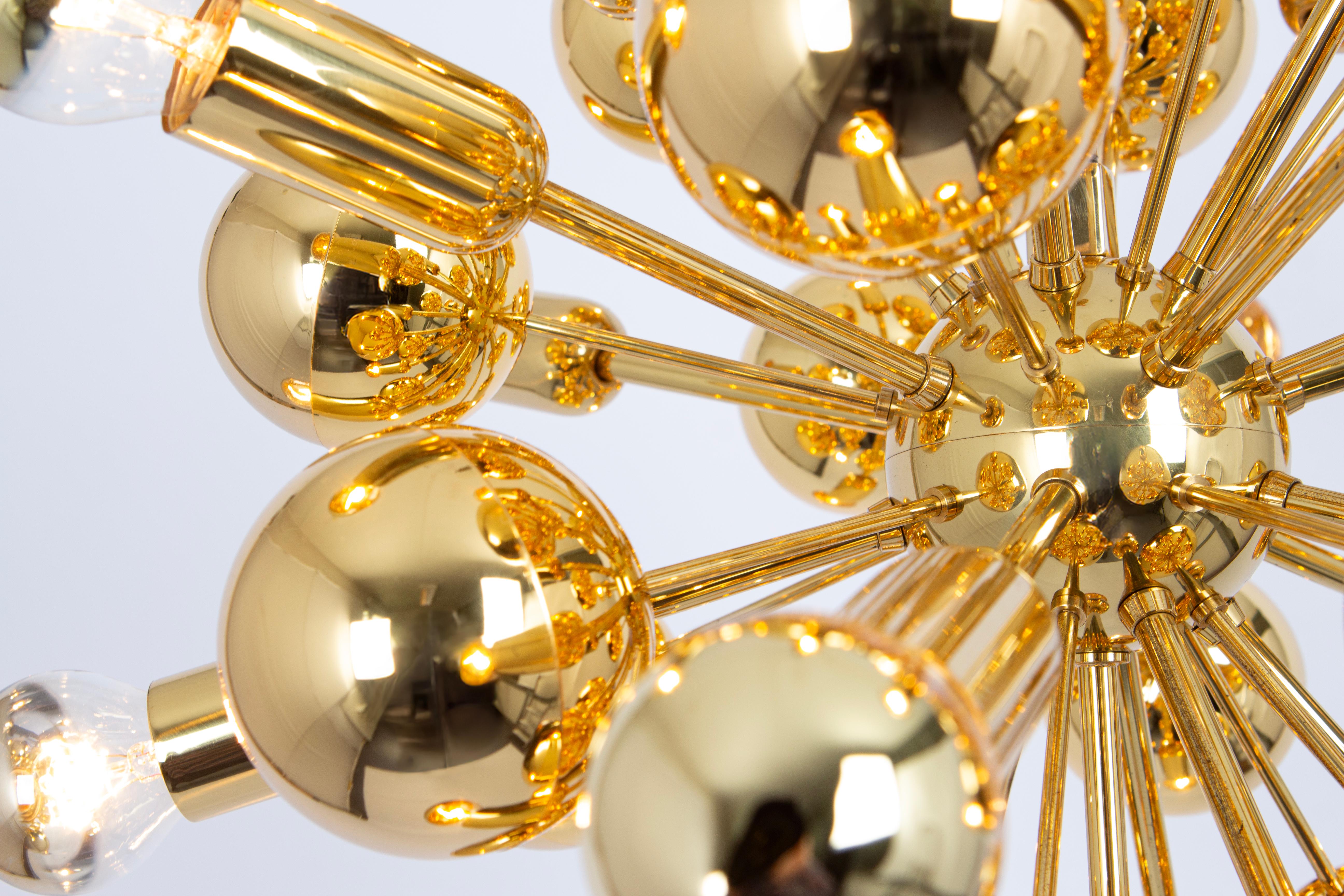Rare Brass Space Age Sputnik Chandelier by Cosack, Germany, 1970s For Sale 2