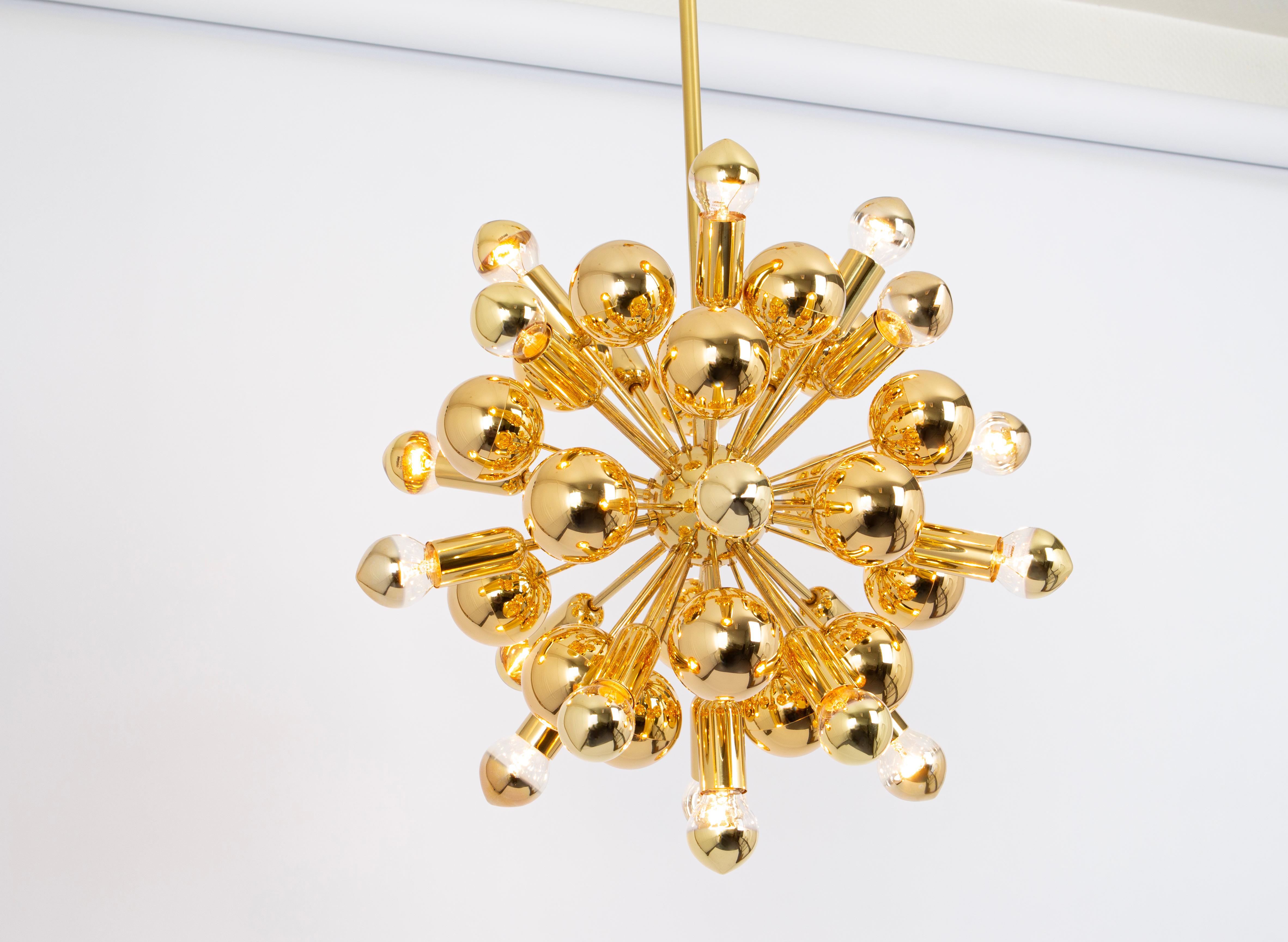 Rare Brass Space Age Sputnik Chandelier by Cosack, Germany, 1970s For Sale 3