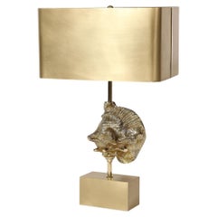 Rare Brass "Strombus" Table Lamp, by Maison Charles