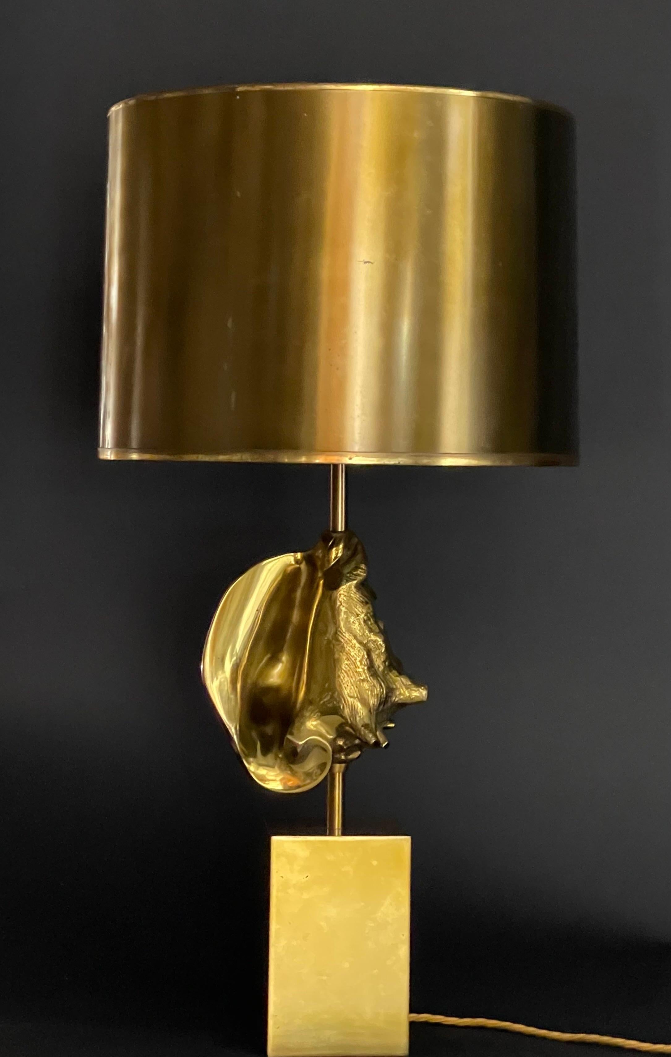 Mid-Century Modern Rare Brass Table Lamp 