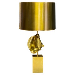 Vintage Rare Brass Table Lamp "Strombus" by Charles & Fils, France, 1970s
