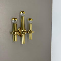 rare Brass tube "TORCH" Wall Light sconce by GAETANO SCIOLARI, Italy 1970s