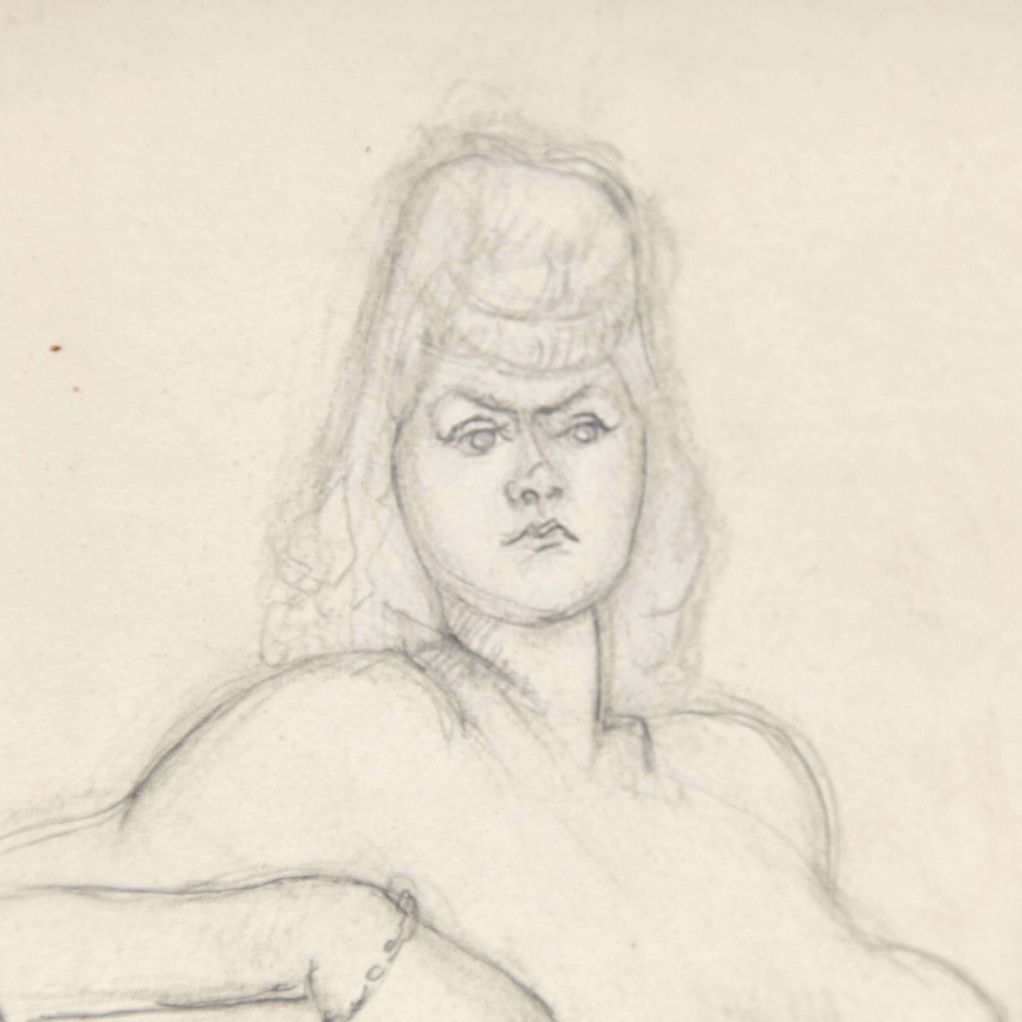 Rare Brassai Woman Nude Pencil Drawing, 1944 2