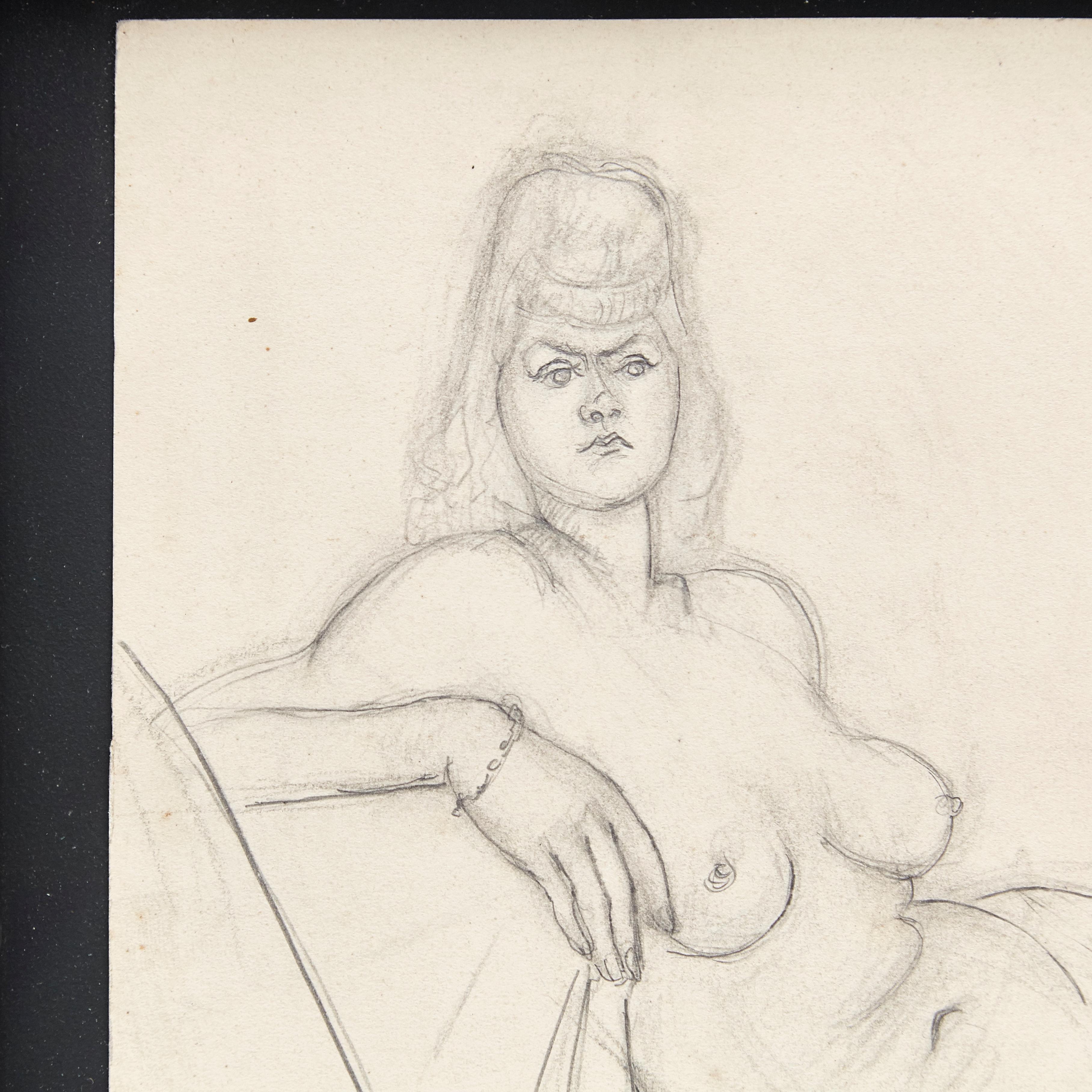 Rare Brassai Woman Nude Pencil Drawing, 1944 In Good Condition In Barcelona, Barcelona