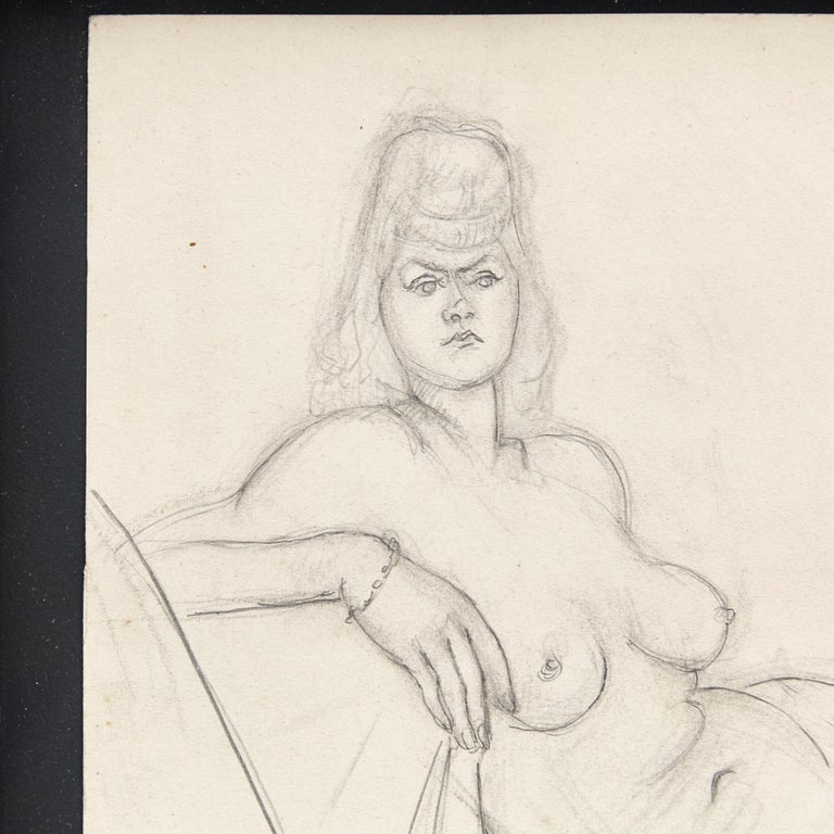 Paper Rare Brassai Woman Nude Pencil Drawing, 1944 For Sale