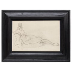 Rare Brassai Woman Nude Pencil Drawing, 1944