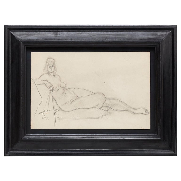 Rare Brassai Woman Nude Pencil Drawing, 1944 For Sale