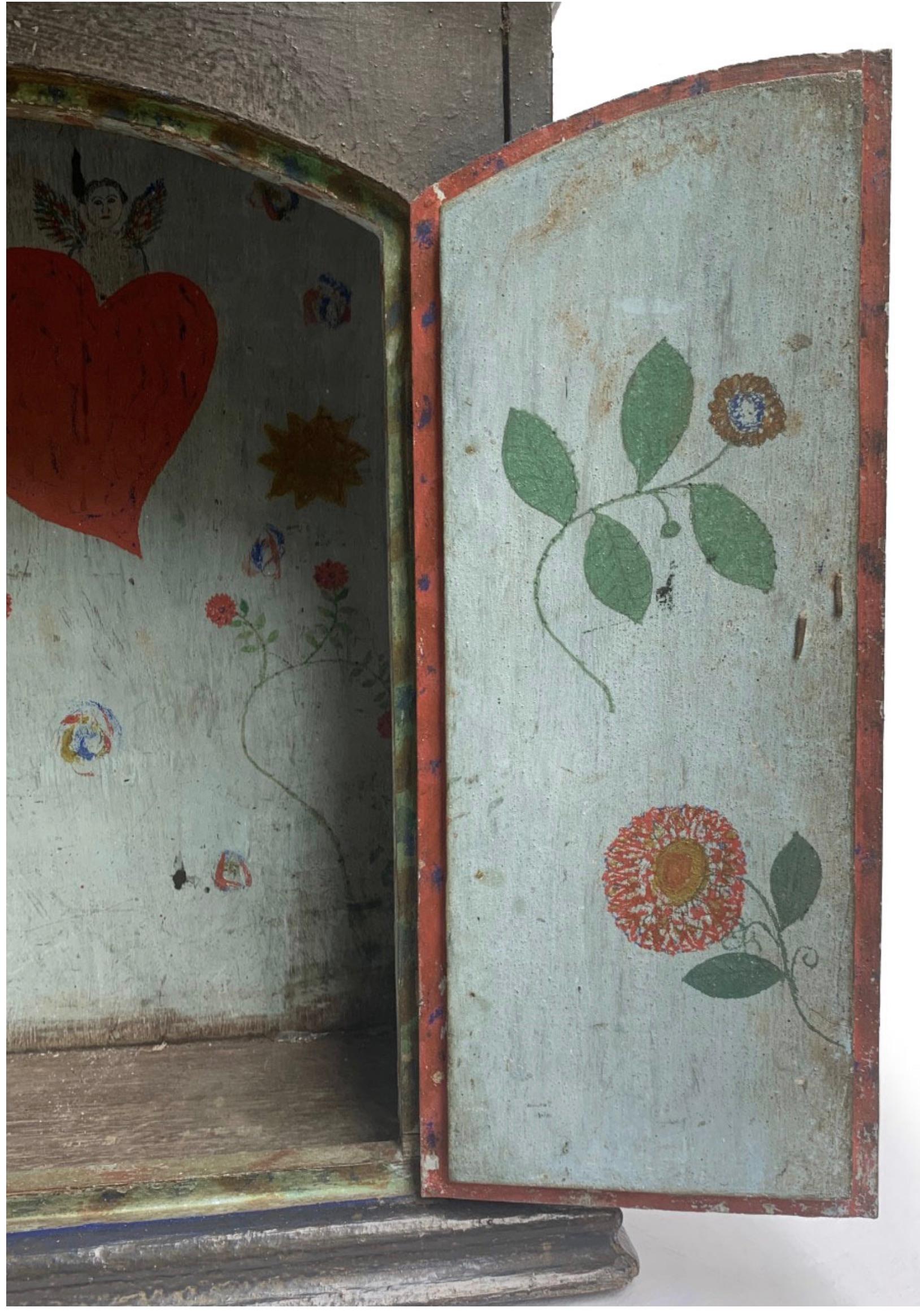 Painted Rare Brazilian Colonial 18th Century Shrine For Sale