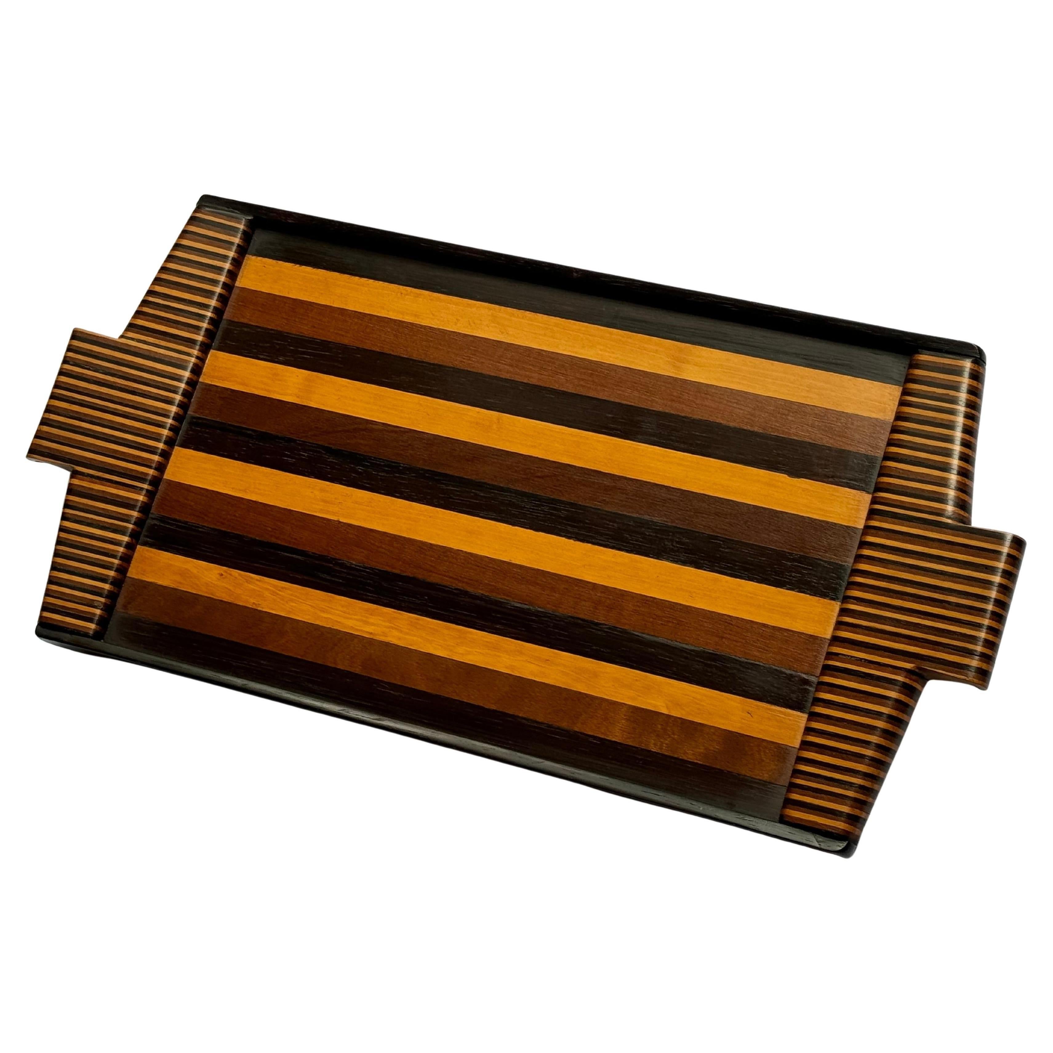 Rara bandeja brasileña de madera moderna de mediados de siglo