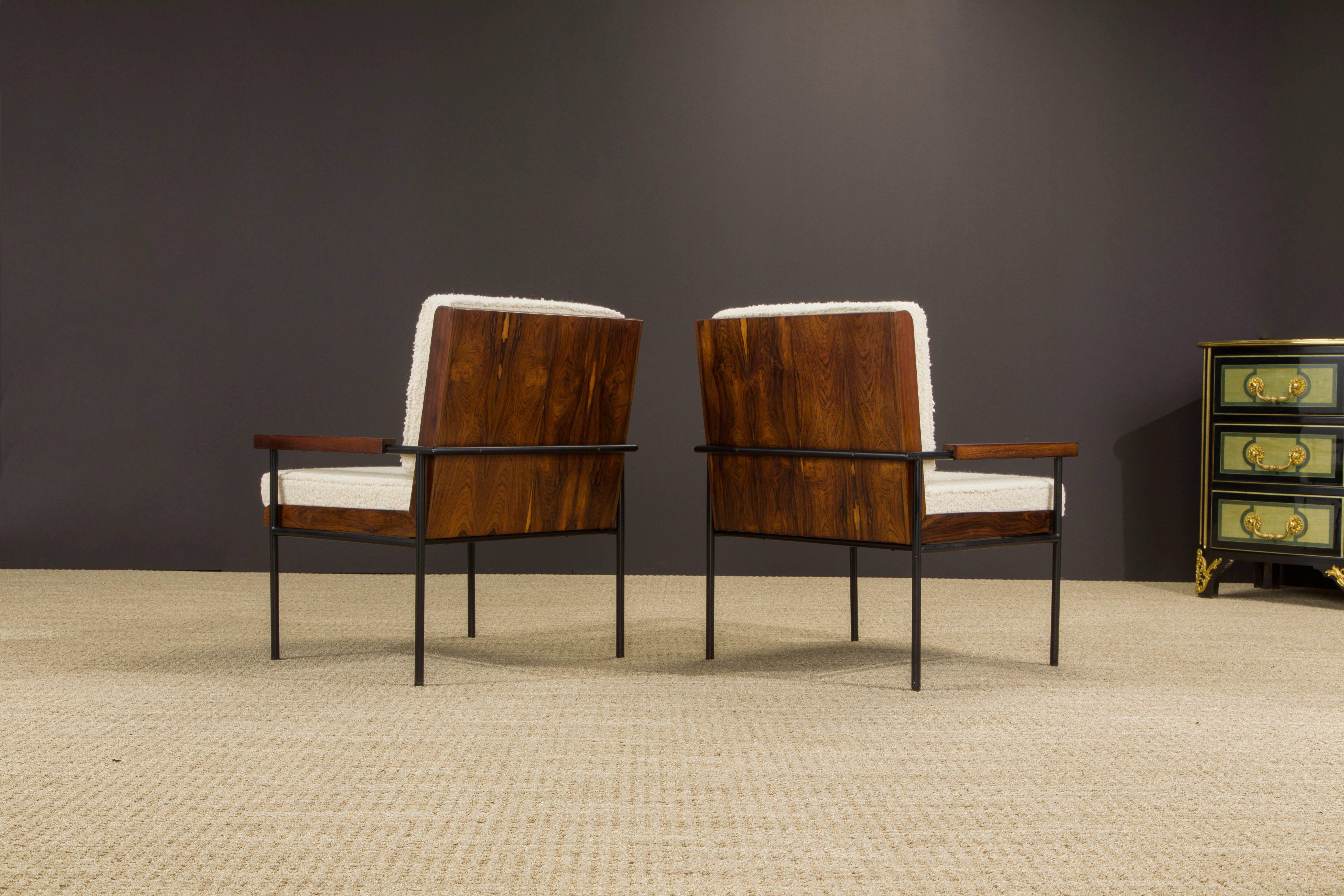 Rare Brazilian Rosewood Armchairs by Geraldo De Barros, c. 1955, Brazil, Signed In Excellent Condition In Los Angeles, CA