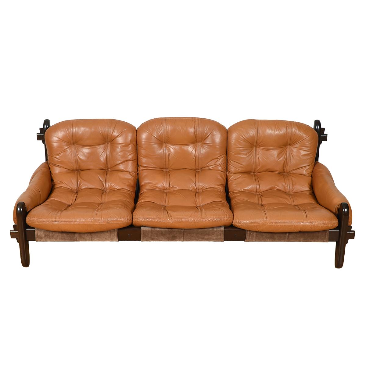 Mid-Century Modern Rare Brazilian Sofa & Lounge Chairs Set by Jean Gillon For Sale