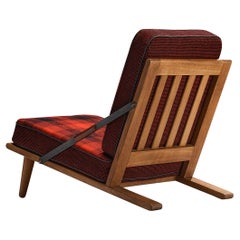 Rare Børge Mogensen for Andreas Graversen Easy Chair in Original Red Wool