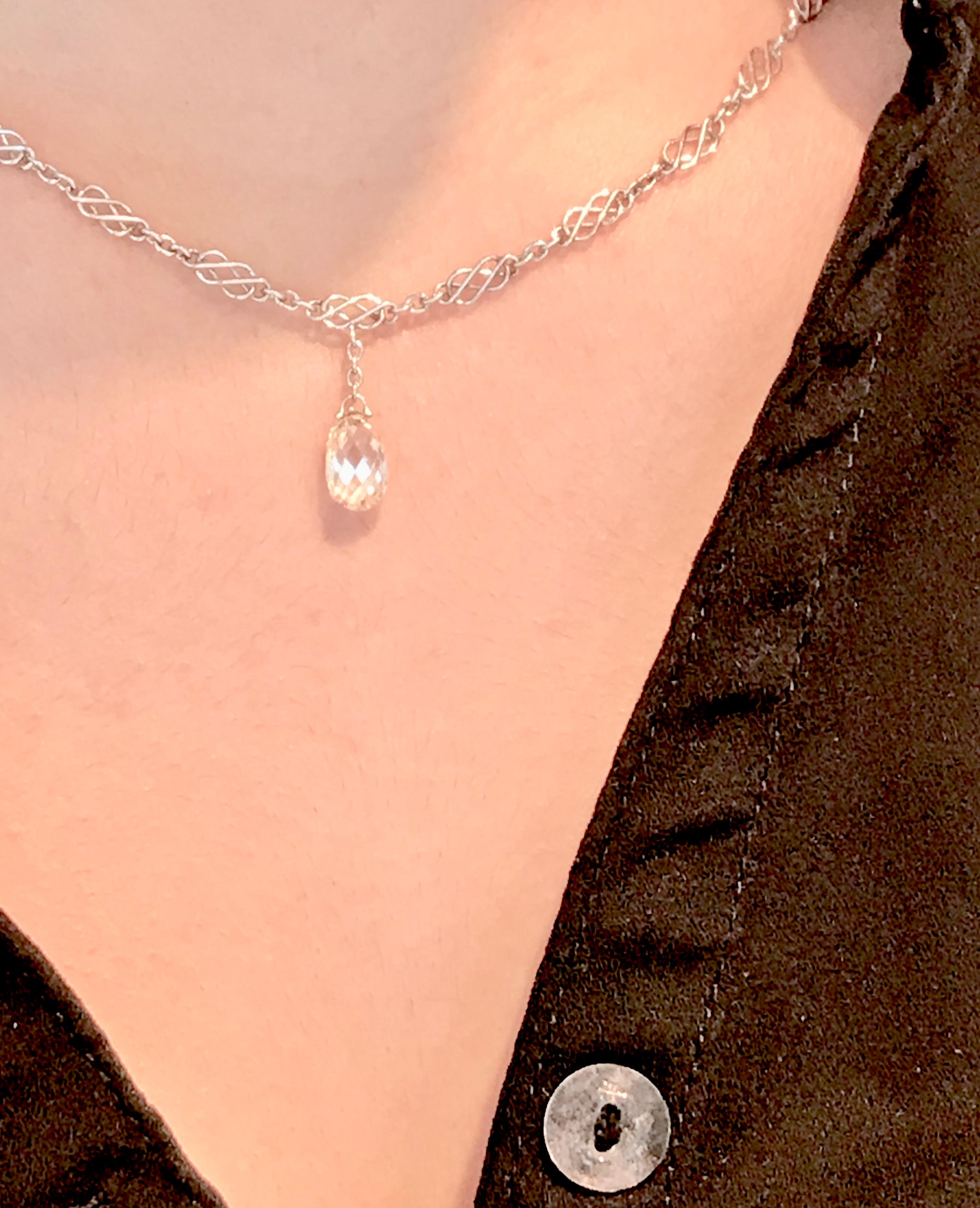 Rare Briolette Diamond Necklace In New Condition For Sale In Newport Beach, CA