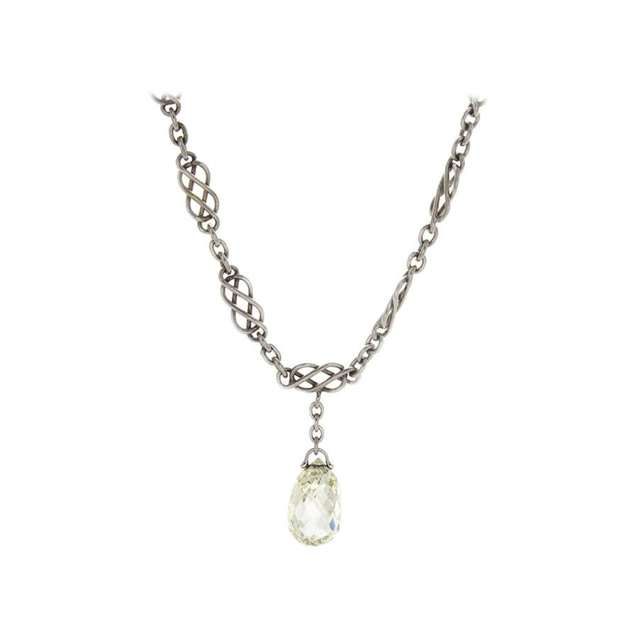 Rare Briolette Diamond Necklace For Sale