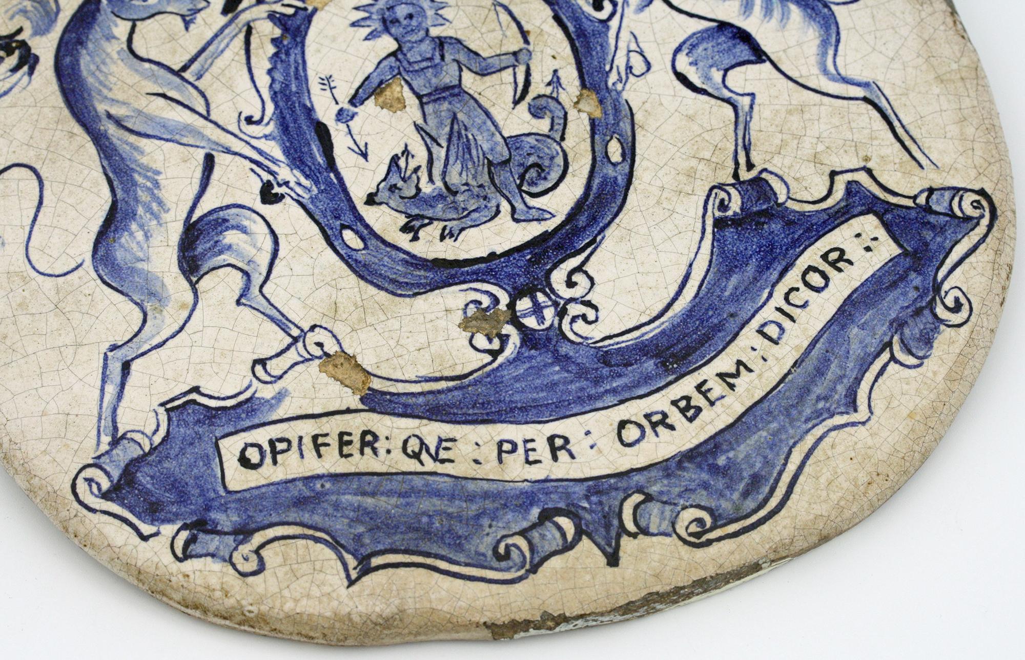 Rare Bristol Delft Pottery Apothecary Pill Slab, 17th Century 6