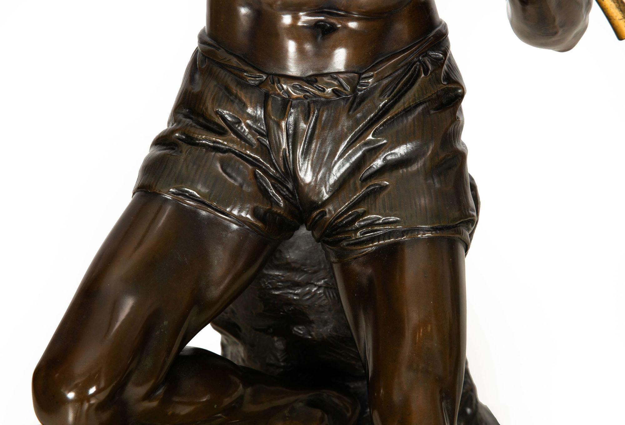 Rare British Bronze Sculpture “Snake Charmer” (1876) by Sir Thomas Brock For Sale 5