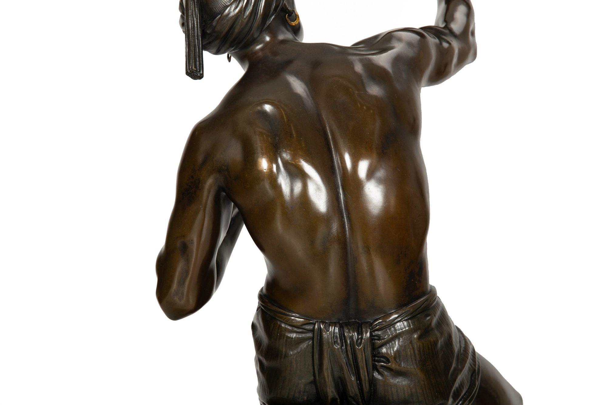 Rare British Bronze Sculpture “Snake Charmer” (1876) by Sir Thomas Brock For Sale 6