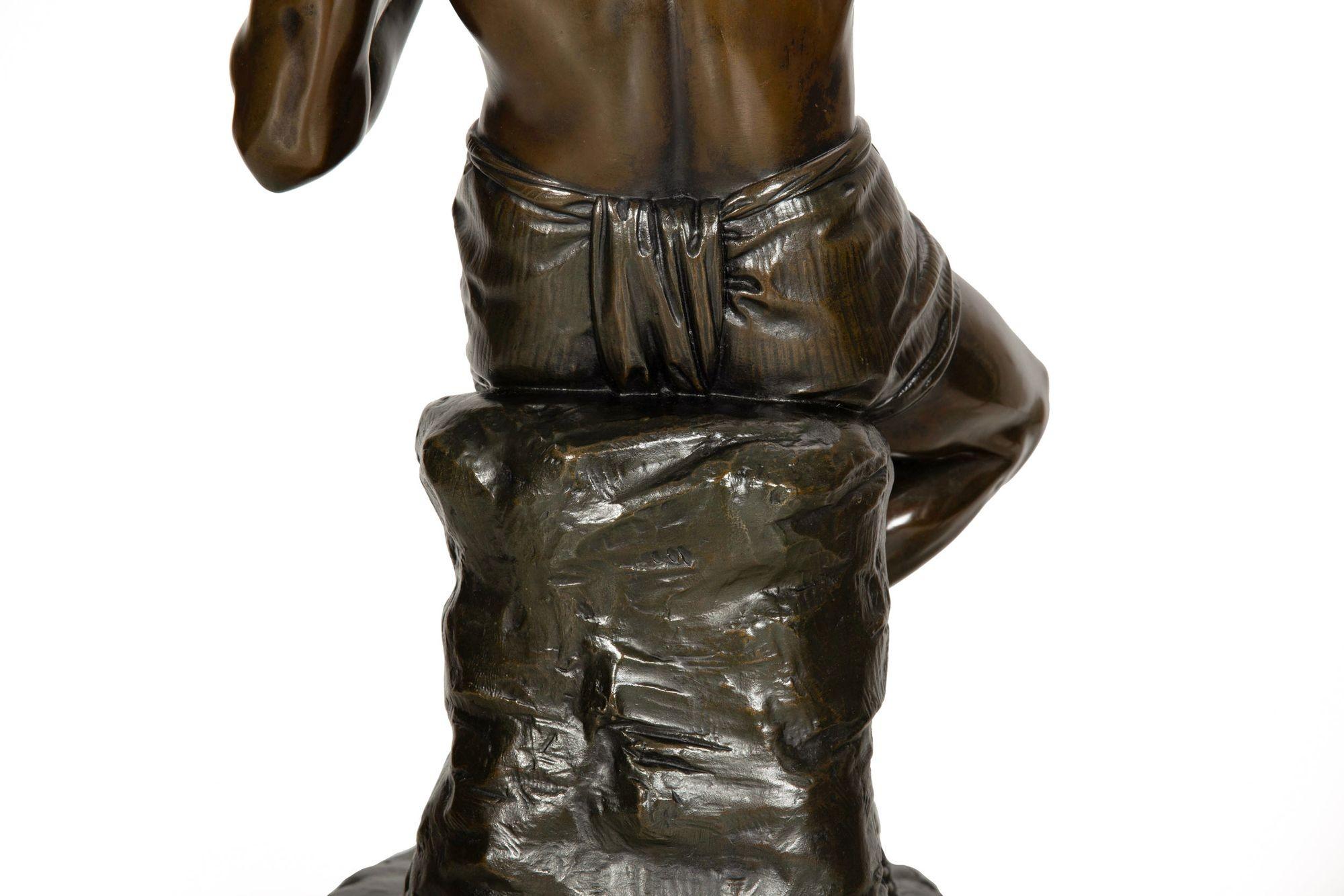 Rare British Bronze Sculpture “Snake Charmer” (1876) by Sir Thomas Brock For Sale 12