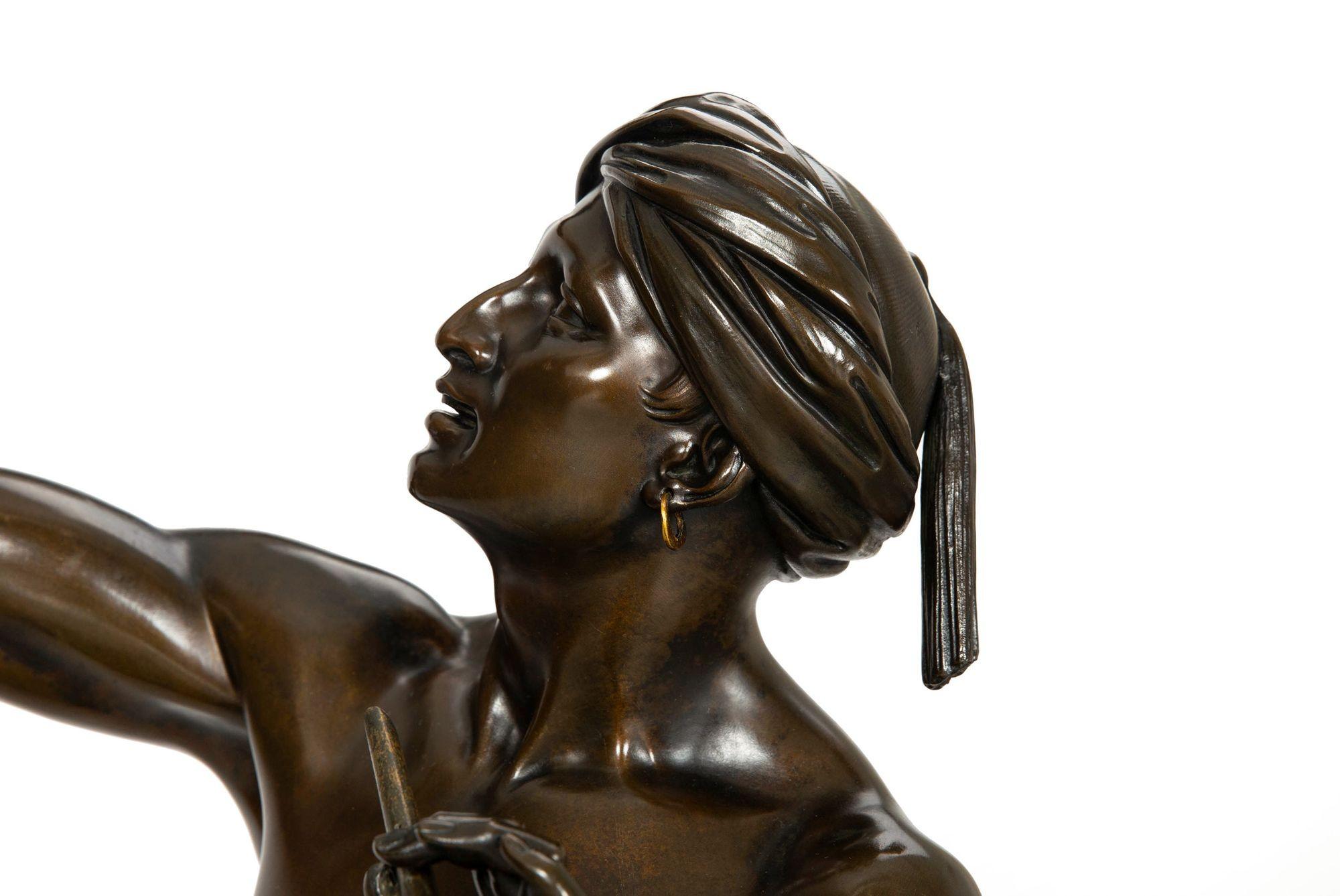 Rare British Bronze Sculpture “Snake Charmer” (1876) by Sir Thomas Brock For Sale 1