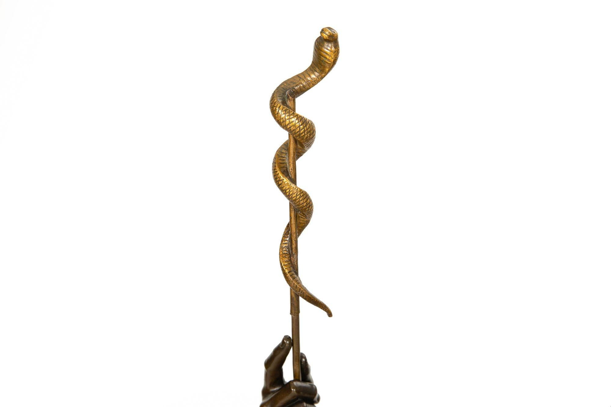 Rare British Bronze Sculpture “Snake Charmer” (1876) by Sir Thomas Brock For Sale 3