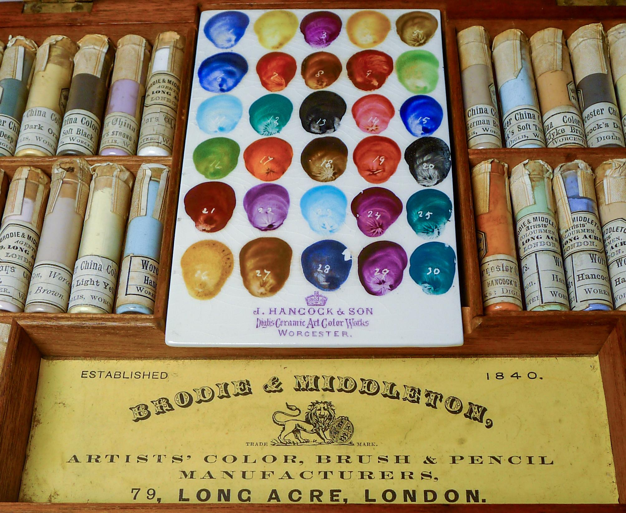 Seltenes Kompendium der Künstlerfarben von Brodie & Middleton (Spätes 19. Jahrhundert) im Angebot