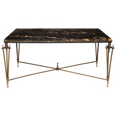 Rare Bronze and Iron Coffee Table Design Inspired by Gilbert Poillerat