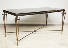 Rare Bronze and Iron Coffee Table Design Inspired by Gilbert Poillerat