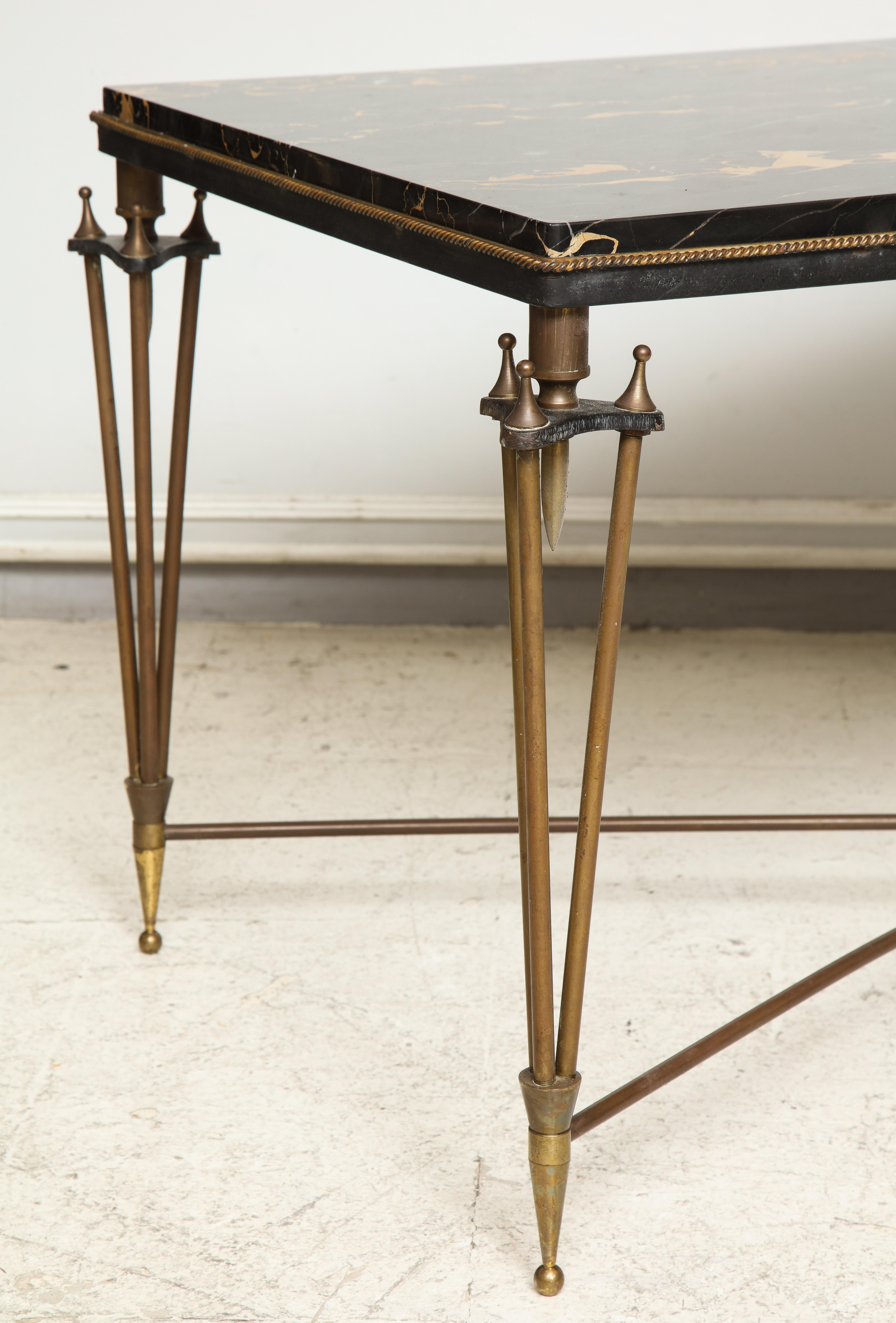 Other Rare Bronze and Iron Coffee Table Design Inspired by Gilbert Poillerat For Sale