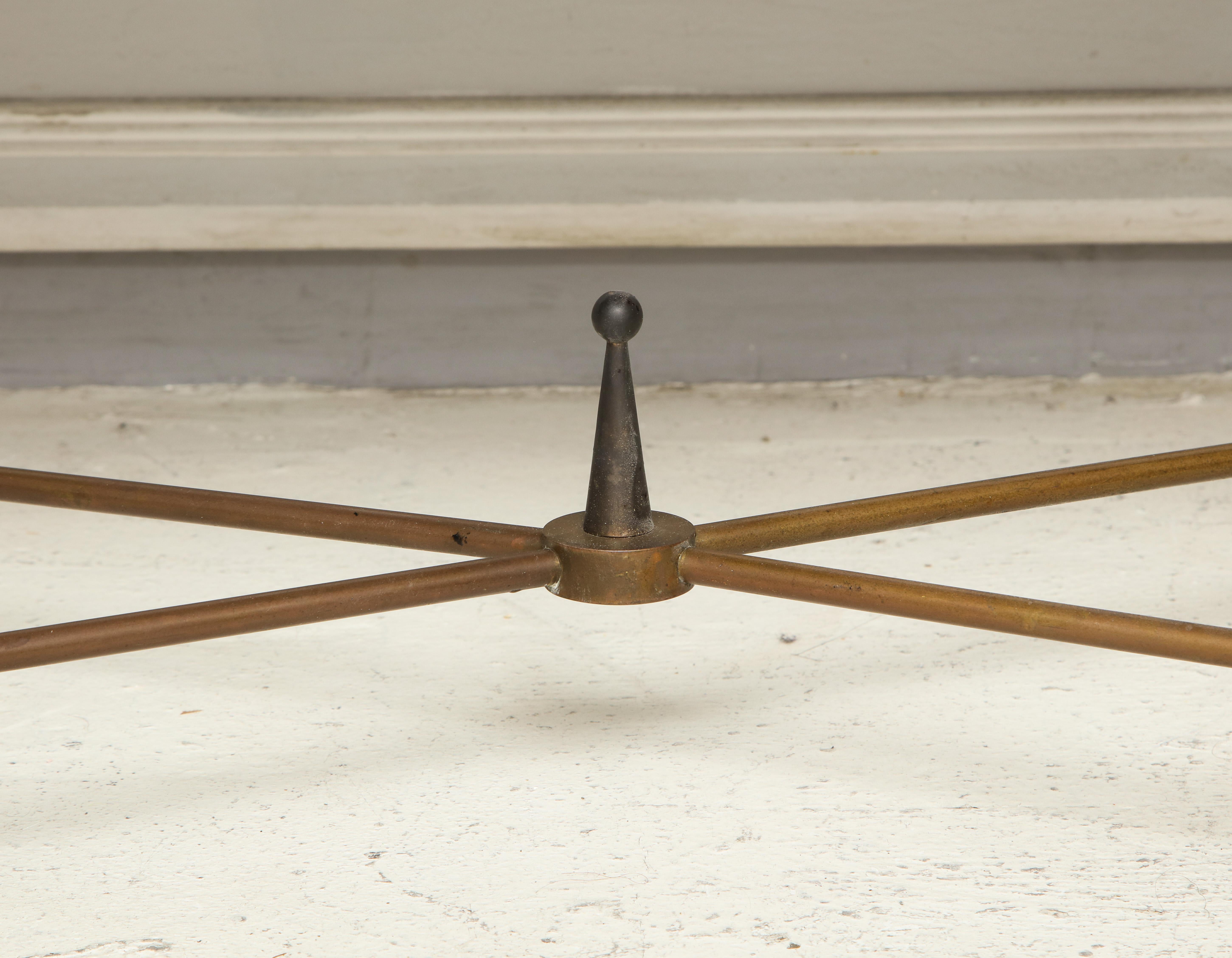 20th Century Rare Bronze and Iron Coffee Table Design Inspired by Gilbert Poillerat For Sale
