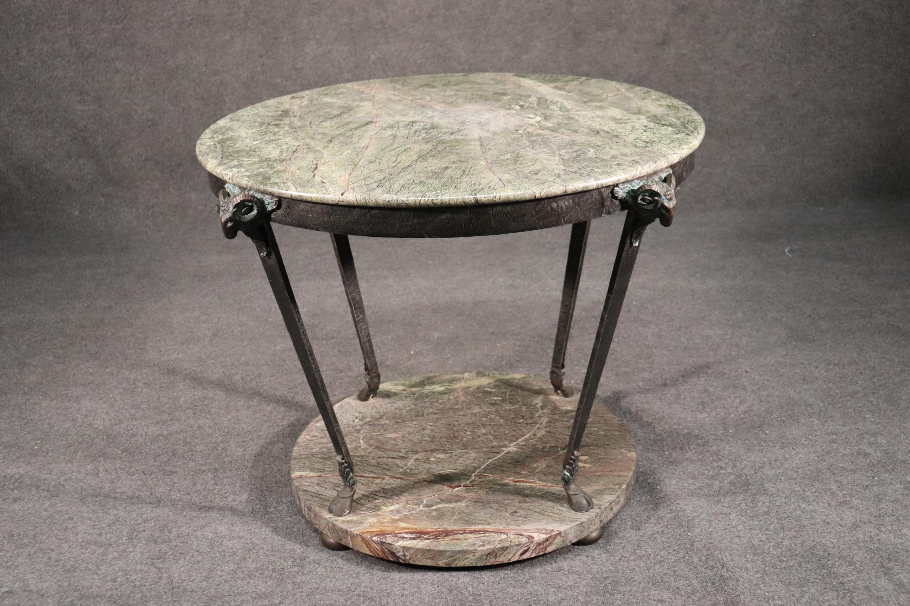 Late 20th Century Rare Bronze and Marble French Regency Style Round Center Table