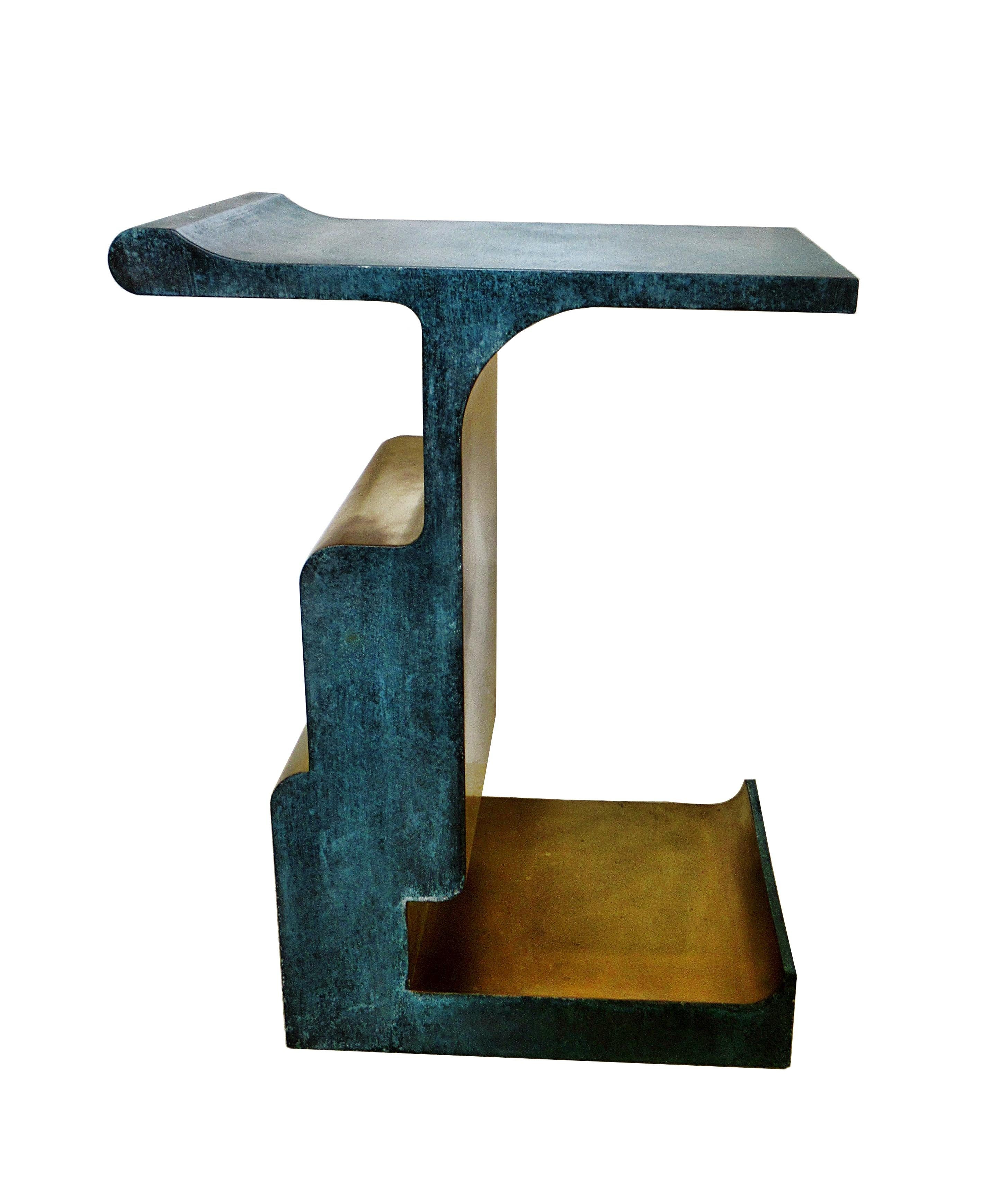 Mid-Century Modern Rare Bronze and Patinated Bronze XiangSheng Table #1, Studio MVW