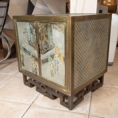 Rare Bronze and Pewter "Chan" Design Cabinet by Philip and Kelvin LaVerne